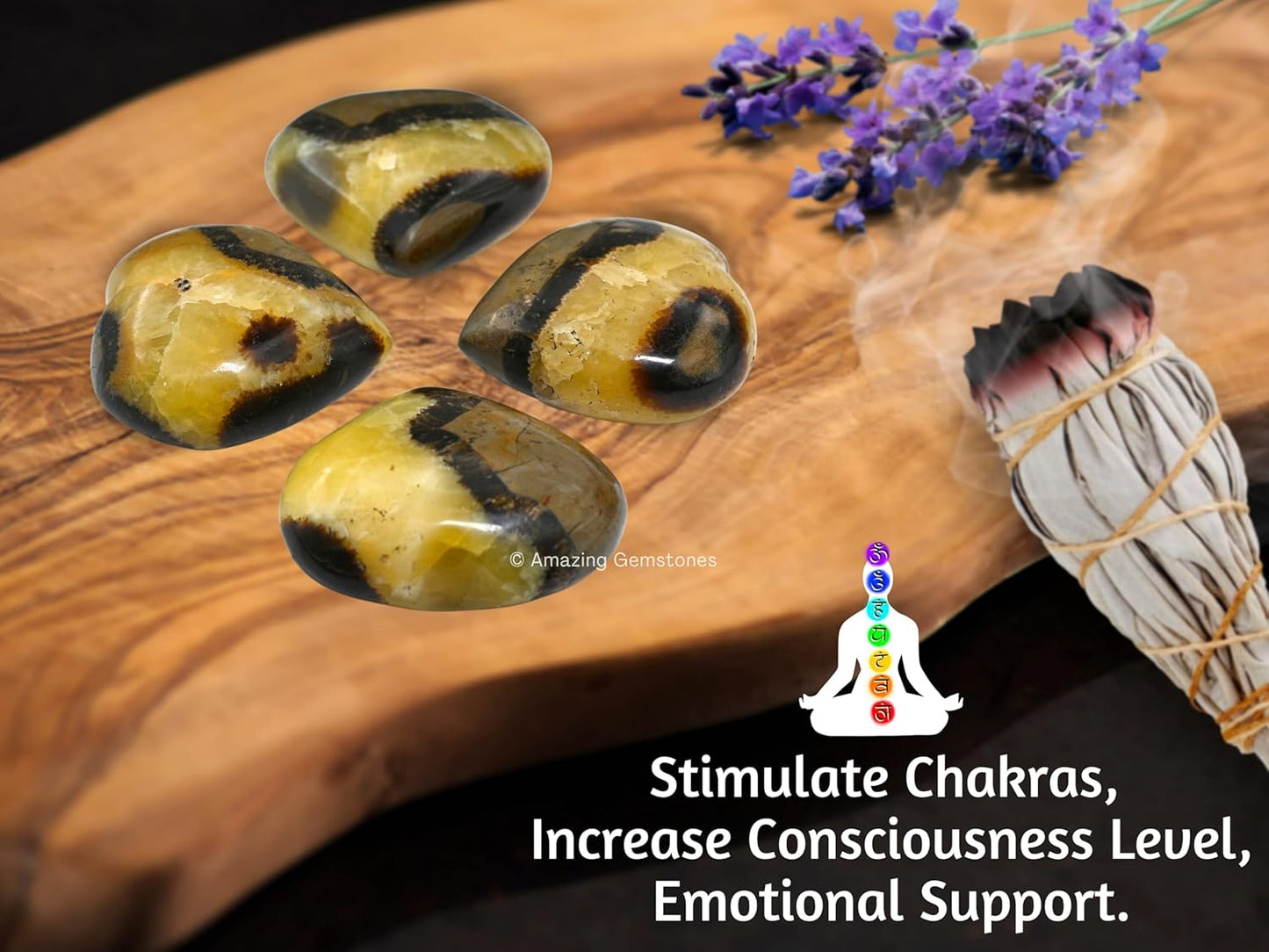 Amazing Gemstone Septarian Crystal Heart Palm Stone - Pocket Massage Worry Stone for Natural Body Chakra Balancing, Reiki Healing and Crystal Grid