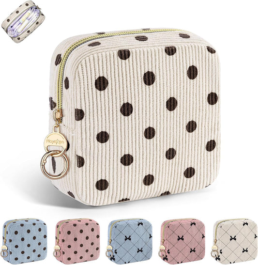 Period Bag for Teen Girls, Corduroy Cute Sanitary Napkin Storage Bag, Menstrual Pad Bag Tampon Holder for Purse