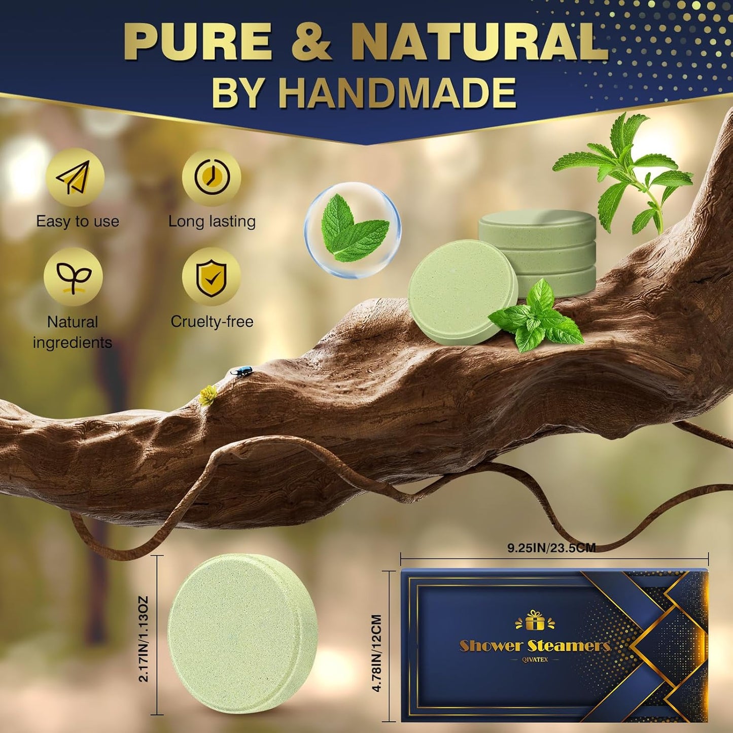 Shower Steamers Aromatherapy, Birthday Gifts for Men, SPA Self Care Relaxation Stress Relief Natural Essential Oils Bath Bombs, Christmas Stocking Stuffers for Dad Husband Boyfriend (8 Pack)