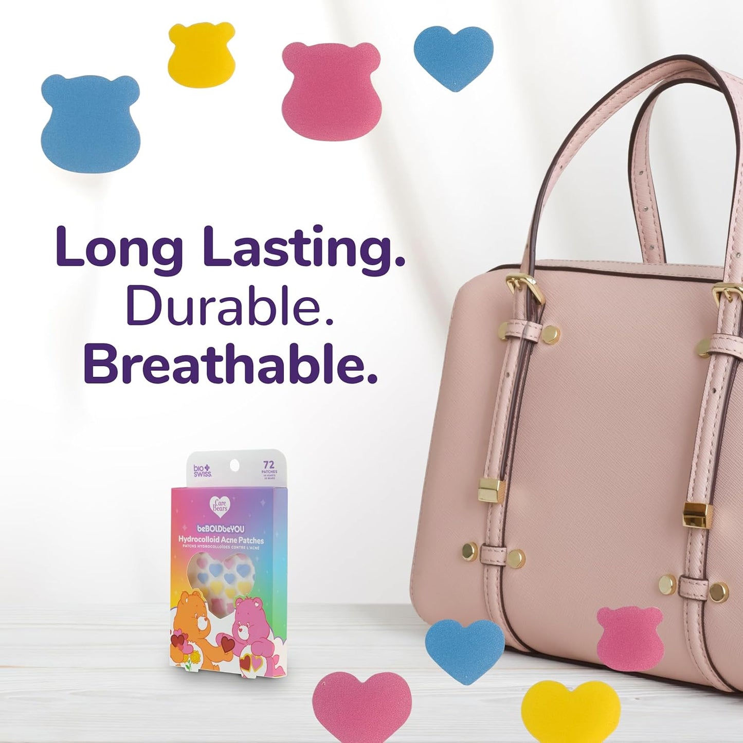 BioSwiss Care Bears Pimple Patches, Hydrocolloid Acne Patch for Zits and Blemishes, Face and Skin Stickers, 72 Count