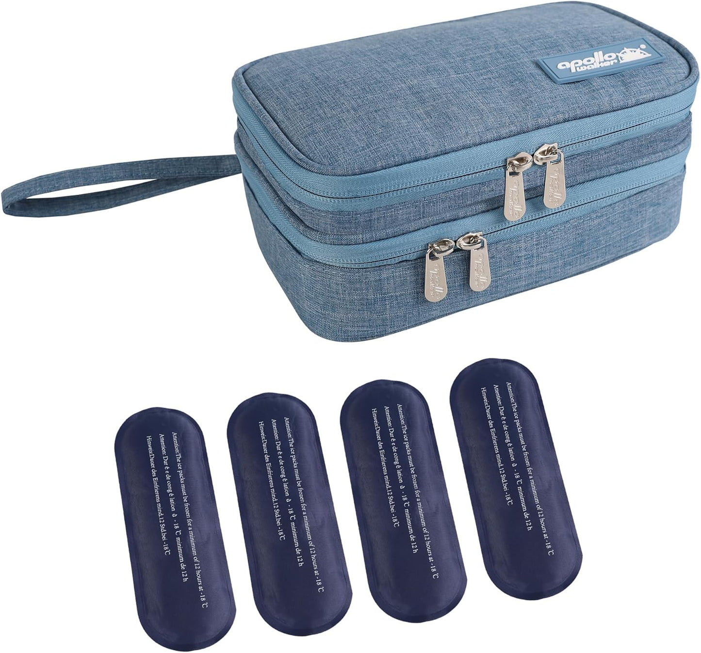 apollo walker Insulin Cooler Travel Case Diabetic Medication Cooler with Ice Packs and Insulation Liner Insulin Cooler Travel case TSA Approved