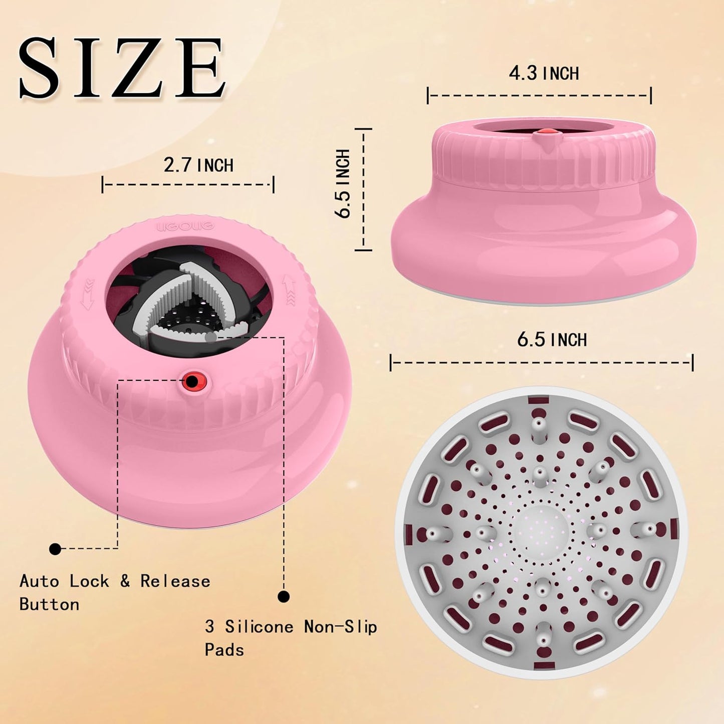 Hair Dryer Diffuser for Curly and Natural Wavy Hair,Universal Hair Diffuser,Hair Dryer Diffuser Attachment (Pink)