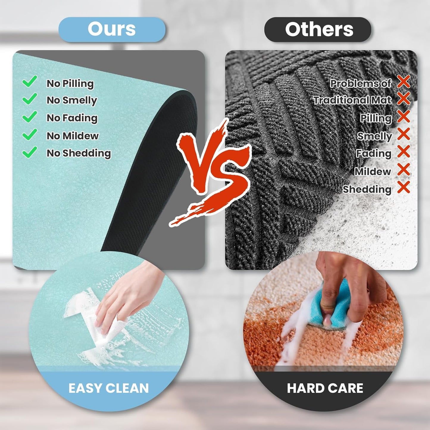 Diatomaceous Earth Bath mat Bathroom Rugs Super Absorbent Quick Dry Non Slip Bath Mat Thin Bathroom Floor Mats Fit Under Door-Shower Rug for in Front of Bathtub Shower, Green, 15.7"*23.6"