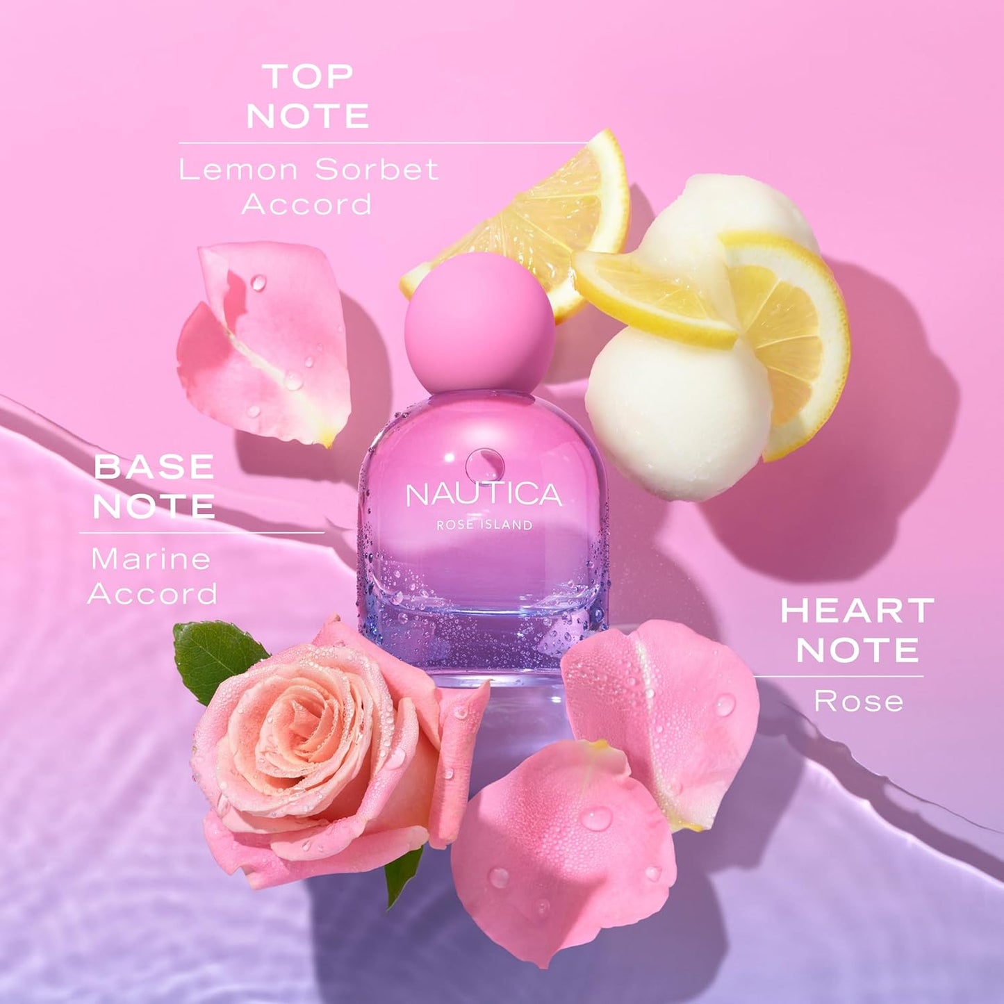 Nautica for Her Rose Island Eau De Parfum, 1.6 Fl Oz (Pack of 1), Notes of Lemon, Rose, and Musk, Women's Fragrance, Long Lasting, Mood-Boosting Fragrance, Vegan Formula
