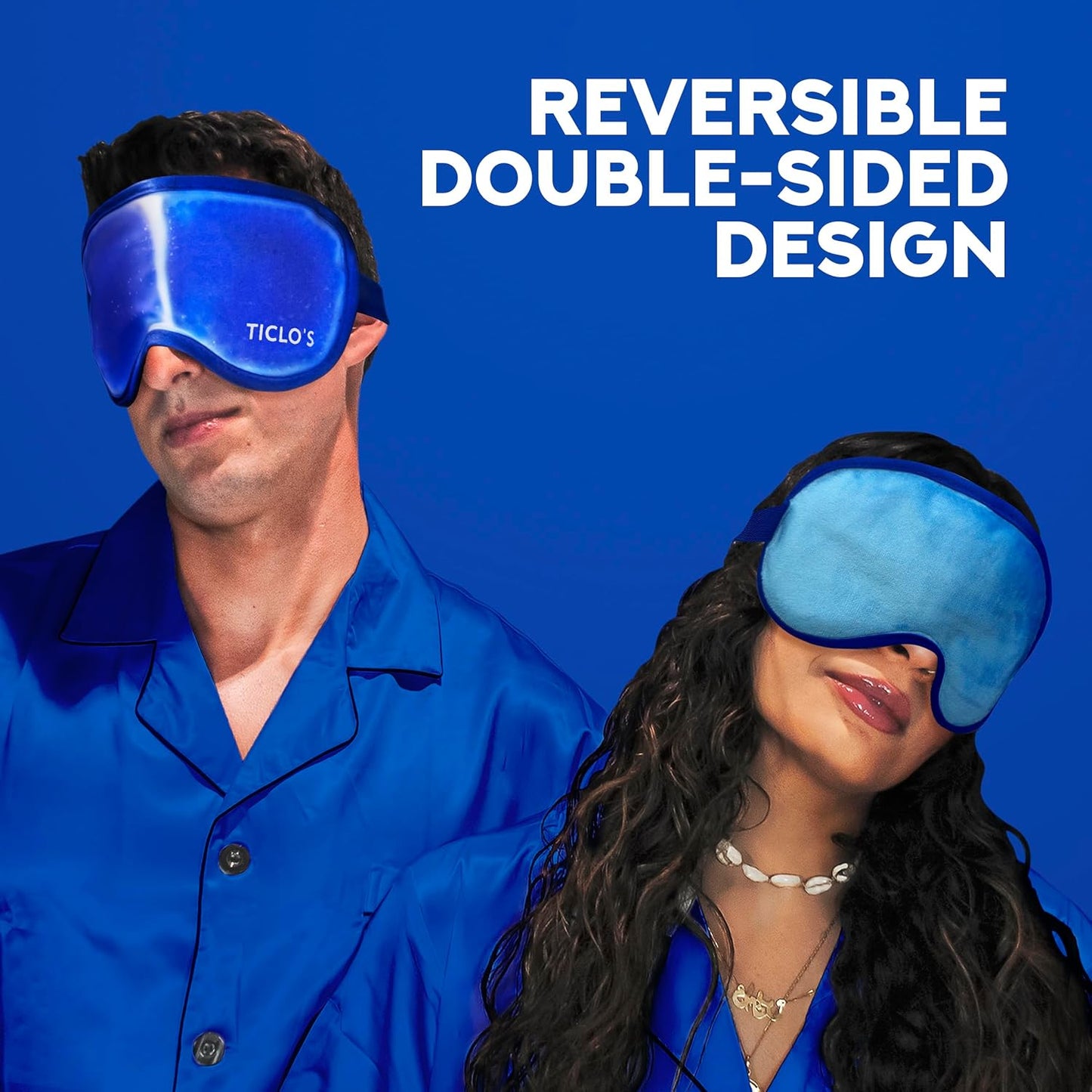 Ticlo's Cooling Eye Mask for Puffy Eyes - Gel Mask for Sleeping, Cold Compress for Dark Circles, Reusable for Migraines, Headaches, and Post-Surgery Recovery, Ice Pack