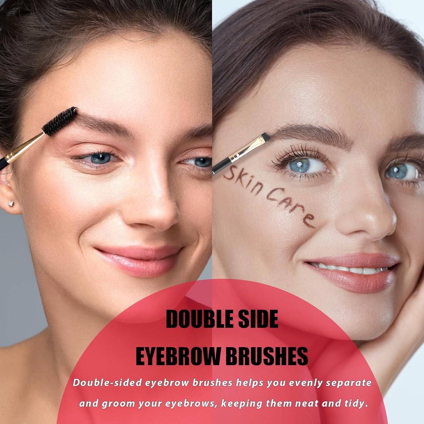 Eyebrow Trimmer Kit, 7 in 1 Eyebrow Scissors, Tweezer, Razor, Gromming Scissors Brush for Women Men, Gifts for Stocking Stuffers - Black