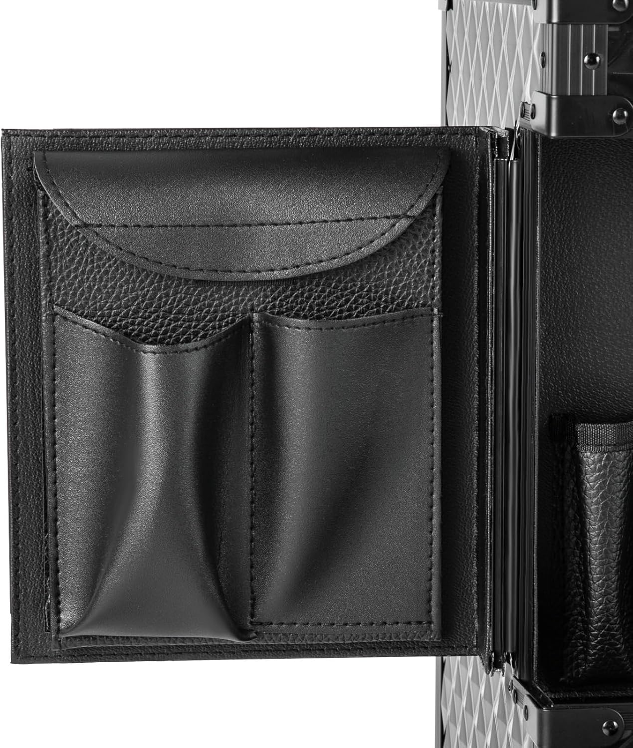 Lockable Makeup Train Case,33.07lbs Rolling Hairdressing Trolley,Beauty Salon Cosmetic Luggage with Universal Wheels for Hair Stylist,Make-up Artists (Black 3)