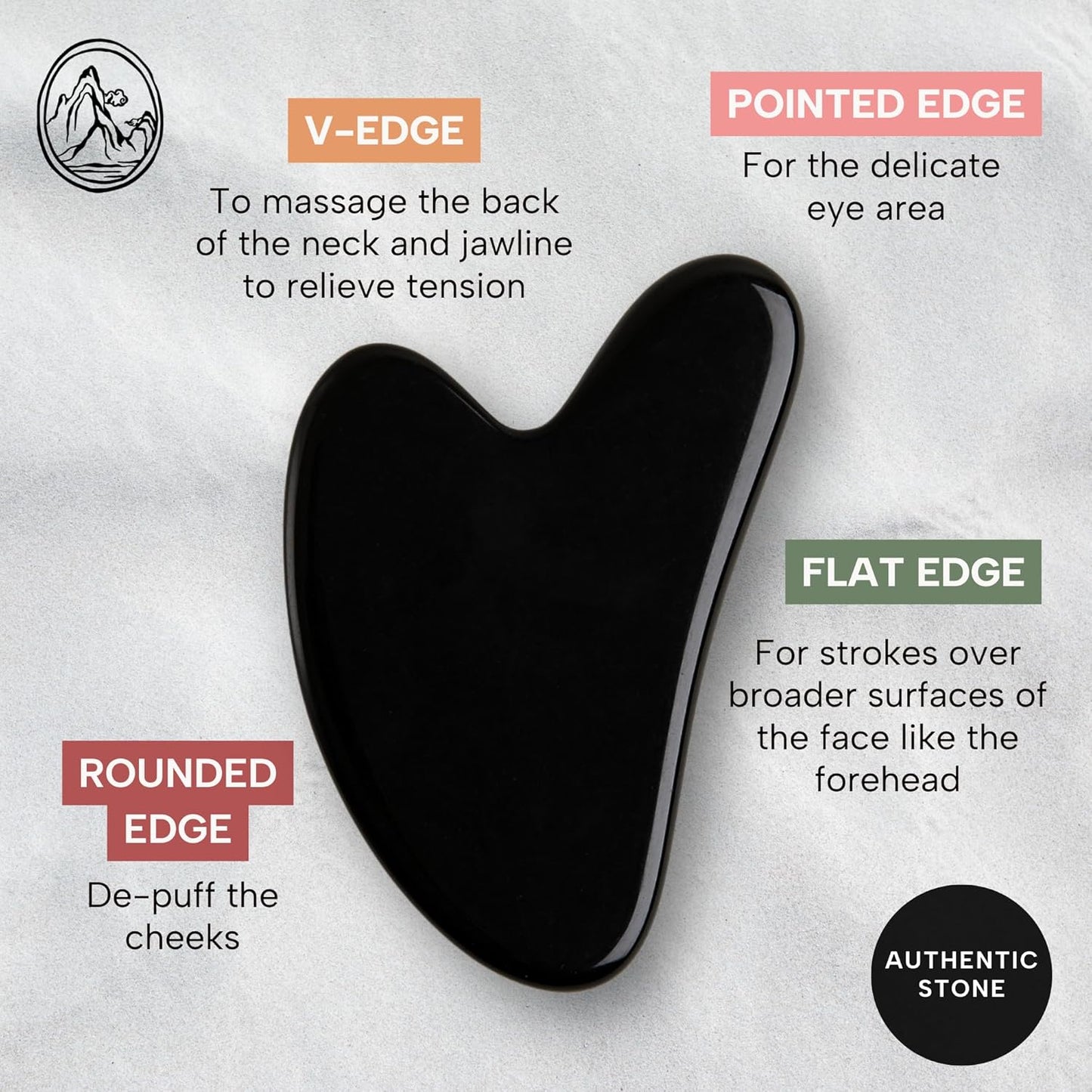Mount Lai Obsidian Gua Sha Facial Tool – The Stone of Transformation – 100% Genuine Black Obsidian Stone Face Sculpting Tool for Lymphatic Drainage, Puffiness Reduction & Jaw Tension Relief