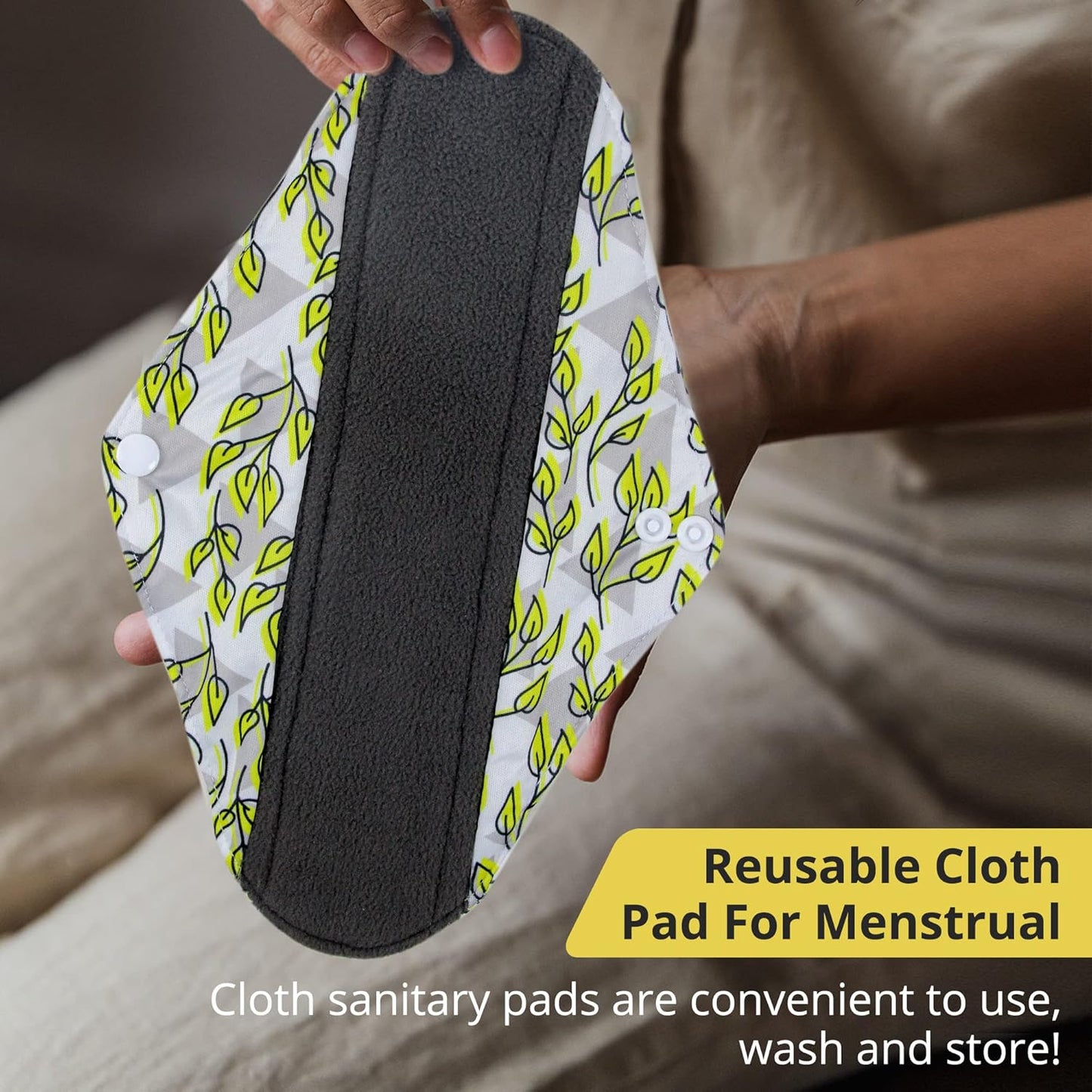 7pcs Set 1 pc Mini Wet Bag +6pcs Absorbent Reusable Sanitary Pads/Washable Cloth Menstrual Pads（Spring,M…