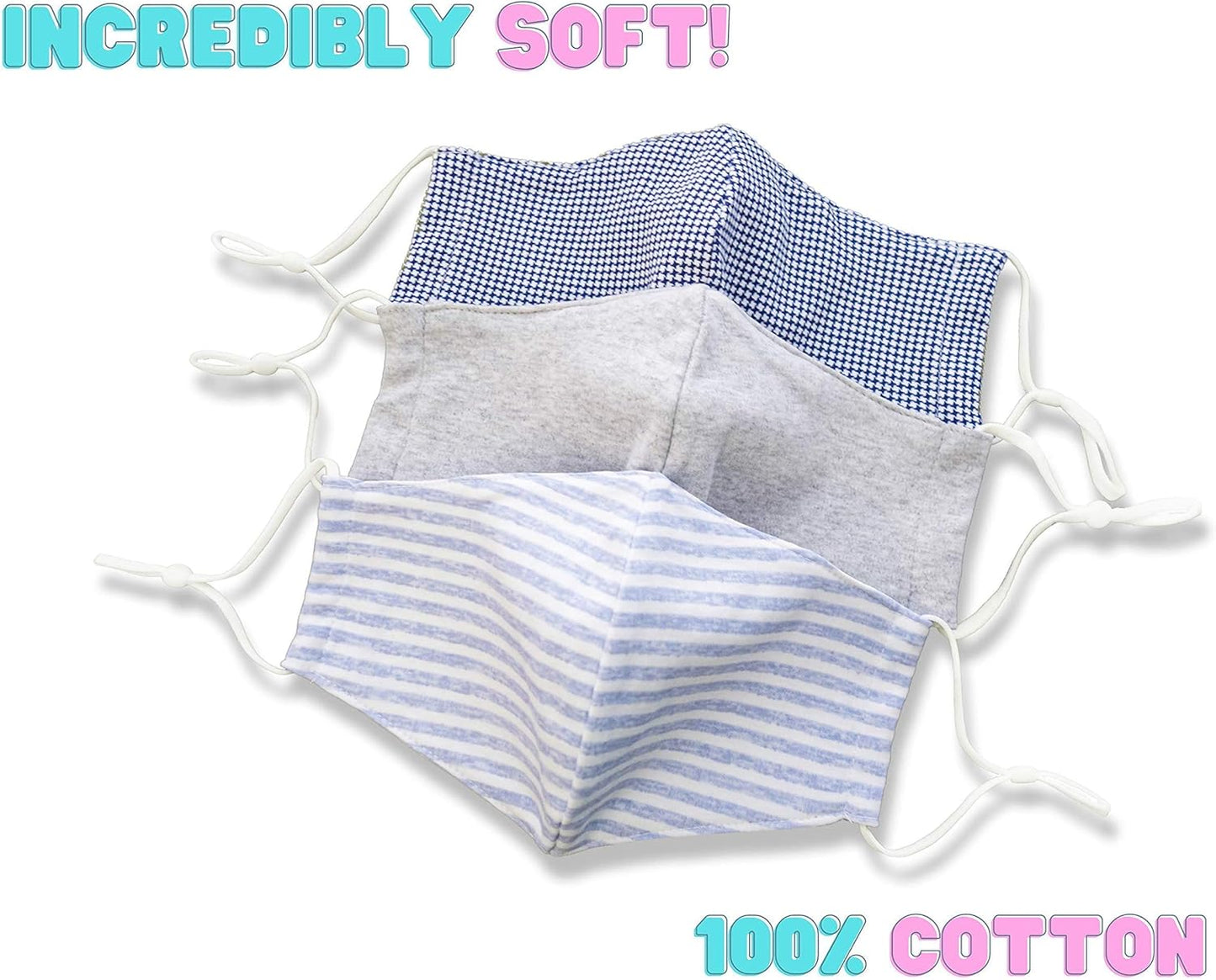 HOPE LOVE SHINE Face Mask Adjustable Filter Pocket Reusable Breathable Washable Cloth Mask Face Masks for Women Men - 4 Pack