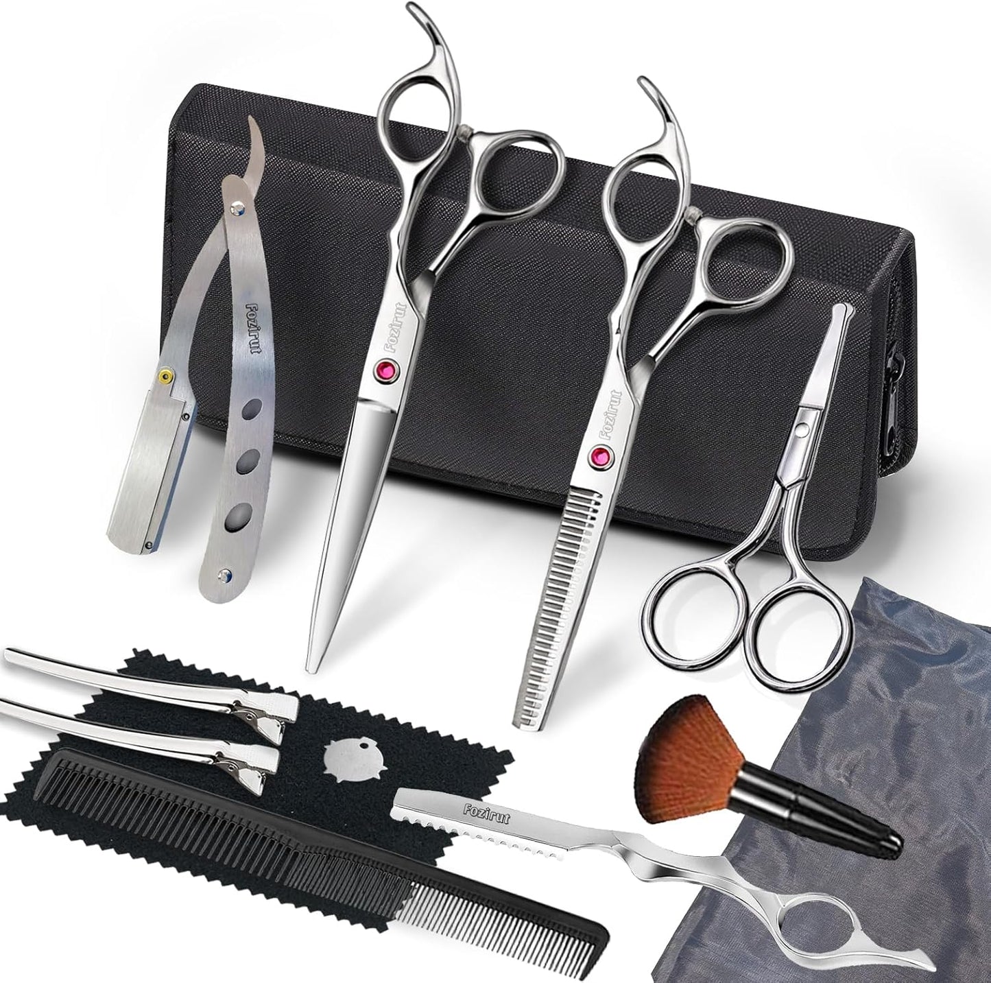 Scissors for Hair Barber Shears Kit, Fozirut Professional Hair Cutting Scissors Set Haircut Scissors Blending Shears Set, Salon Hair Trimming Scissors Layering Shears to Cut Hair for Women Men