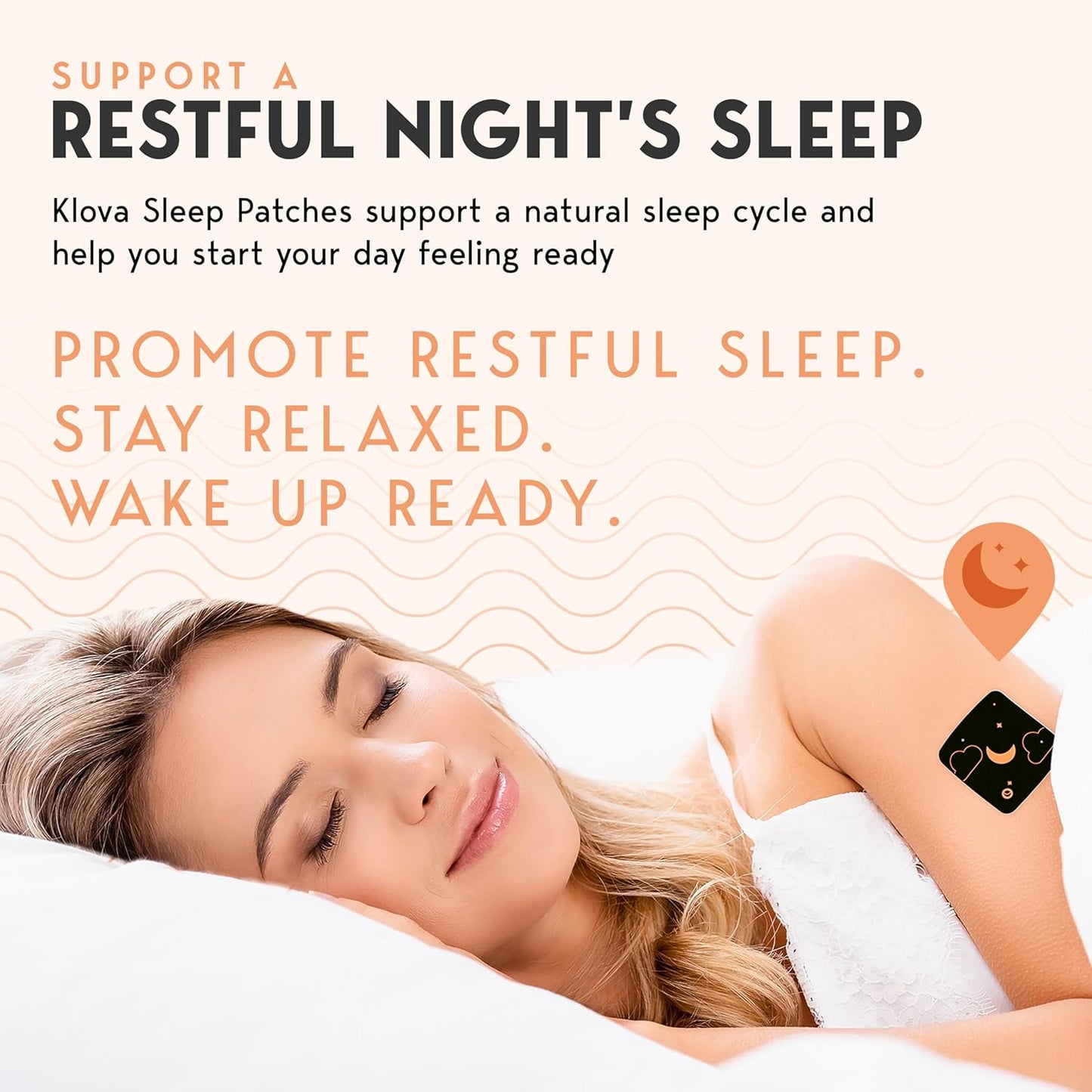 Klova Melatonin-Free Sleep Patches for Adults | Natural Sleep Aid with Ashwagandha, Valerian, GABA & L-Theanine | Fall Asleep Faster, Stay Asleep Longer & Wake Refreshed | 28 Patches