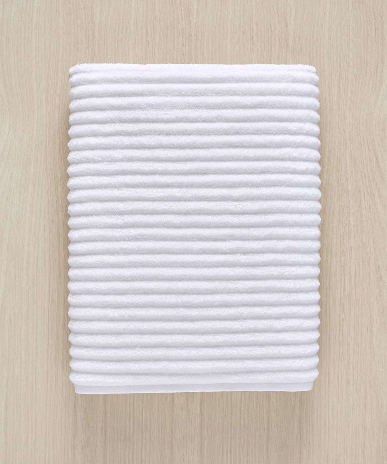 Blue Loom Ribbed Bath Sheet & Towel, 100% Cotton 600 GSM, Soft Absorbent Durable Quick Drying Bath Sheet & Bath Towel Set for Bathroom - Mason Set of 2 White (65" x 45" & 58" x 30")