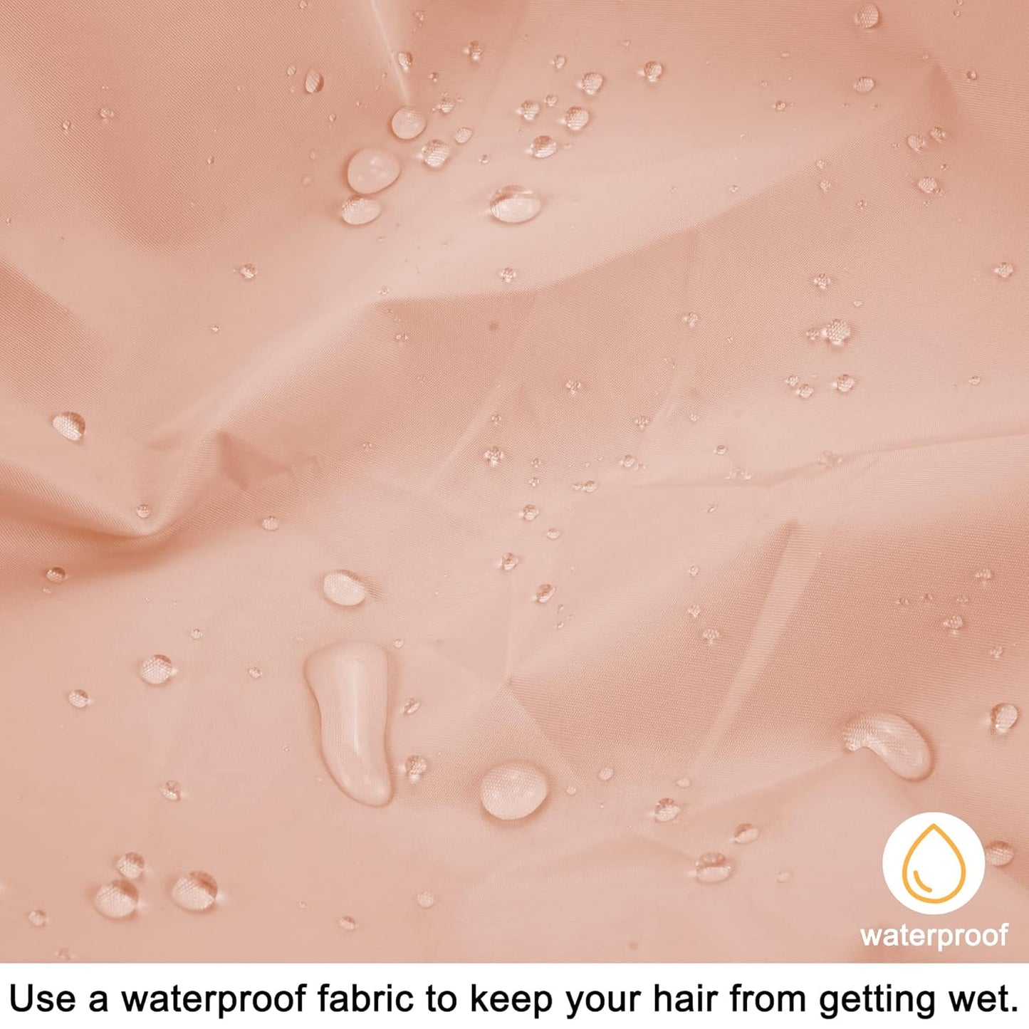 Reusable Shower Cap for Women, Large Waterproof Shower Bonnet Washable Elastic Band Bath Accessories Hair Hat for Long Hair, Braids(Beige)