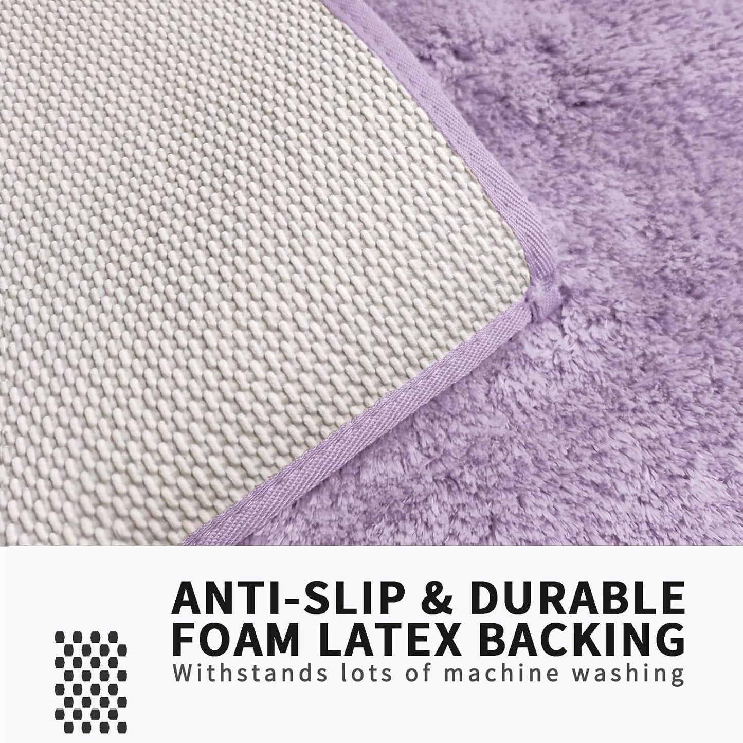 FIFU Bathroom Runner Rug 24" W x 48" L, Bath Mats for Bathroom, Bedroom & Kitchen, Non-Slip Rubber Latex Backing, Comfort & Soft Shower Bathmat & Carpet for Sink, Home & Hallways, Lavender