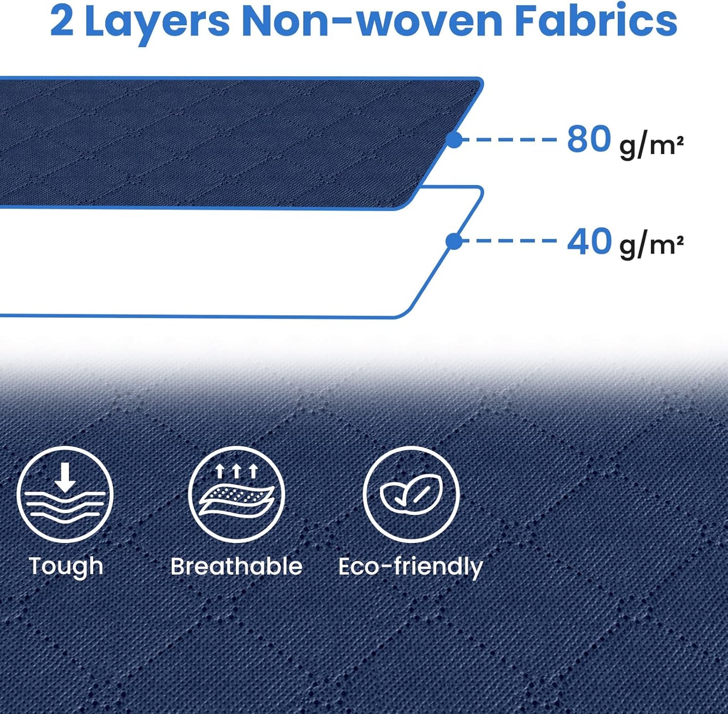 Fab totes 10 Pack Clothes Storage, Foldable Thick Fabric Blanket Storage Bags, Containers for Organizing Bedroom, Closet, Clothing, Comforter,Closet Organization with Handle,Blue