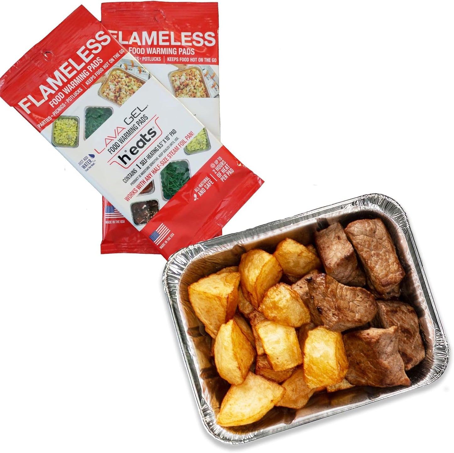 Flameless Food Warming Pads (Pack of 2) - Food Warmers for Parties Buffet Disposable - Party Buffet Servers and Warmers for Half Size Pans - Heating Pads for Chafing Dish- Must-Have Catering Supplies