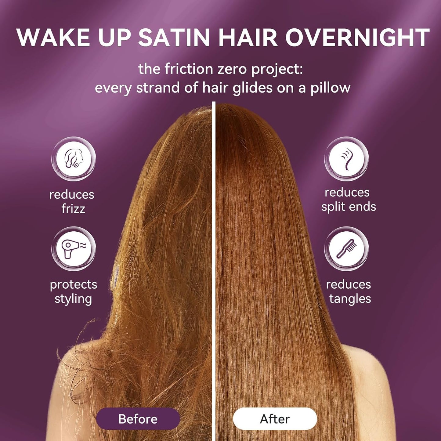 Tyfitb Satin Pillowcase Set for Hair & Skin Care – Cooling, Hypoallergenic, Anti-Frizz, Wrinkle-Free – Soft, Luxurious Pillowcases with Envelope Closure – 2-Pack, Queen Size 20x30, Gift-Ready