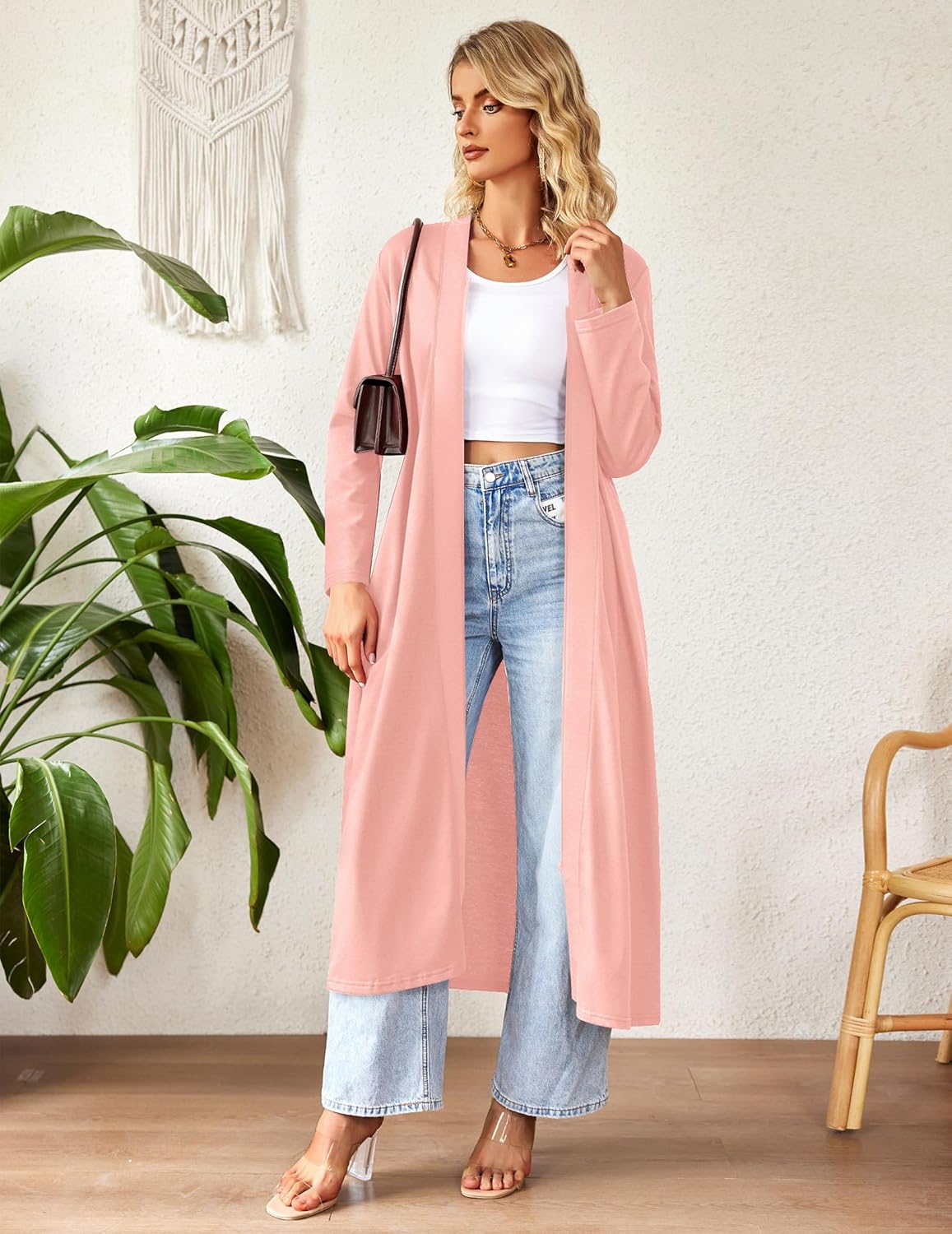 Ekouaer Women Zipper Robe Long Sleeve Loungewear Lightweight Housecoat Full Length Nightgown with Pockets