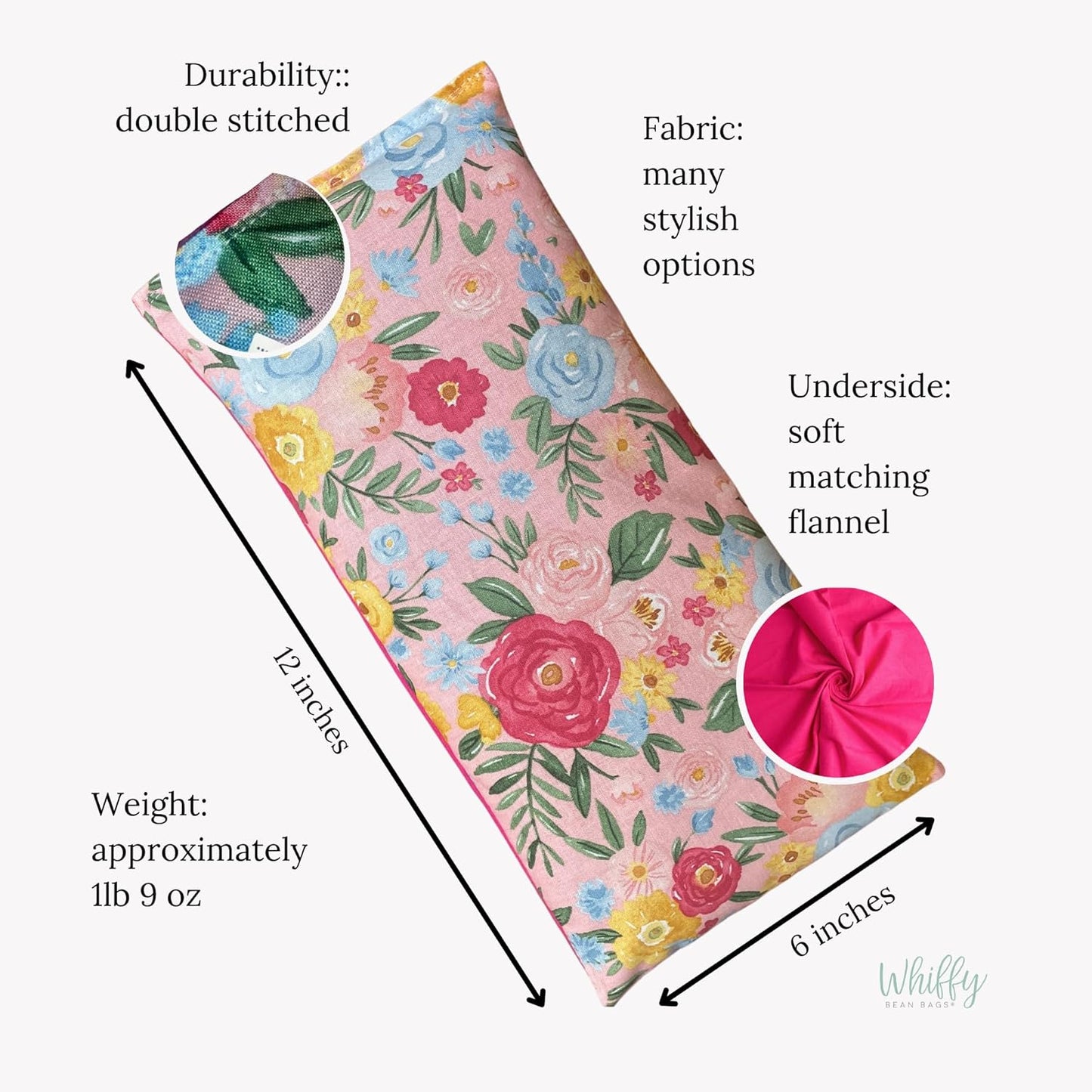 Large Microwave Heating Pad with Flax Seed, Scented or Unscented, Good For Back Pain or Cramps, Moist Heat Therapy or Ice Pack, Microwavable Bean Bag, 6" x 12" (Red and Black, Chamomile)