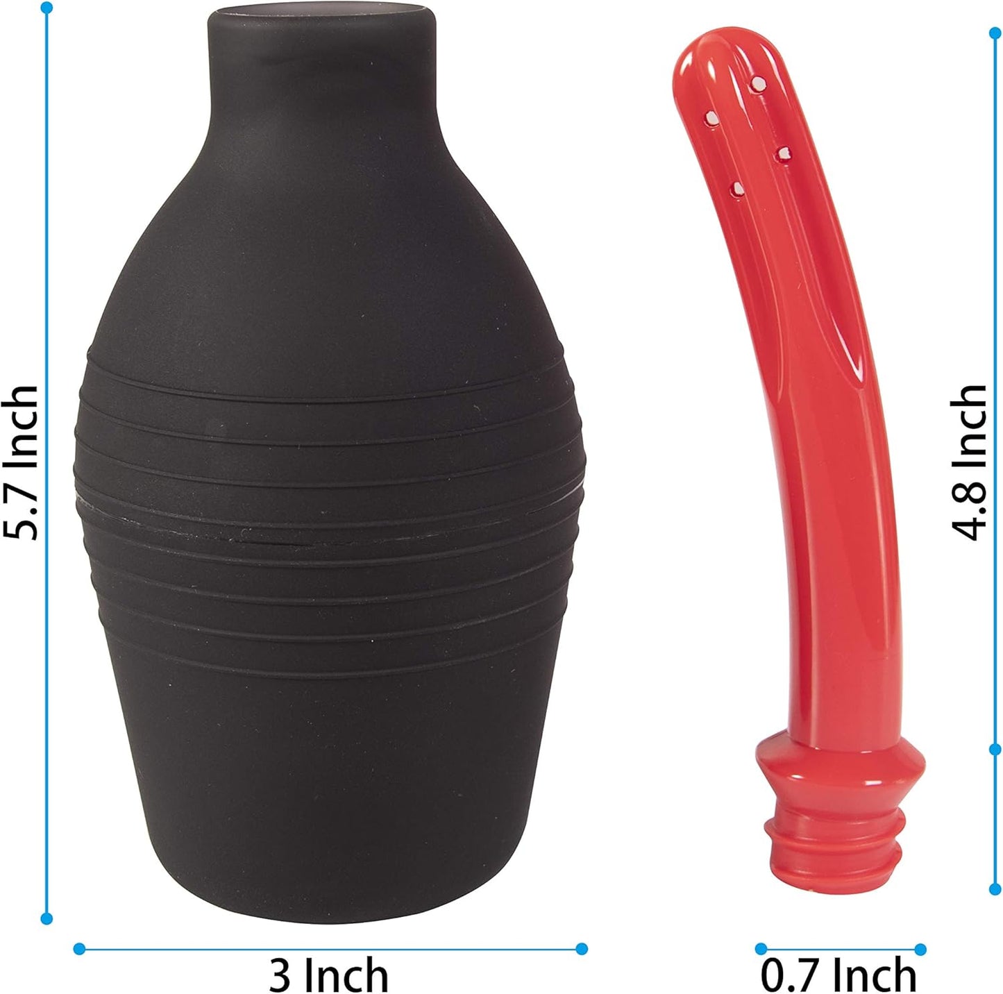 Abyclean Anal Douche Enema Bulb Vaginal Douche Enema Cleaner for Women’s or Man’s Health (310ml Black and Red)