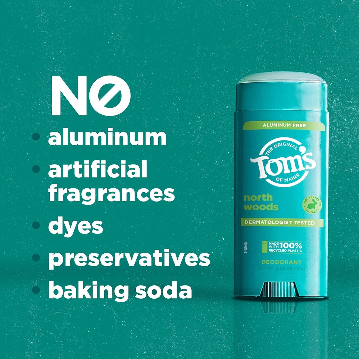 Tom’s of Maine North Woods Aluminum Free Natural Deodorant For Women & Men | Goes on Clear | Odor & Wetness Protection | Naturally Derived and Moisture-Locking Ingredients | 3.25 oz (2 Pack)