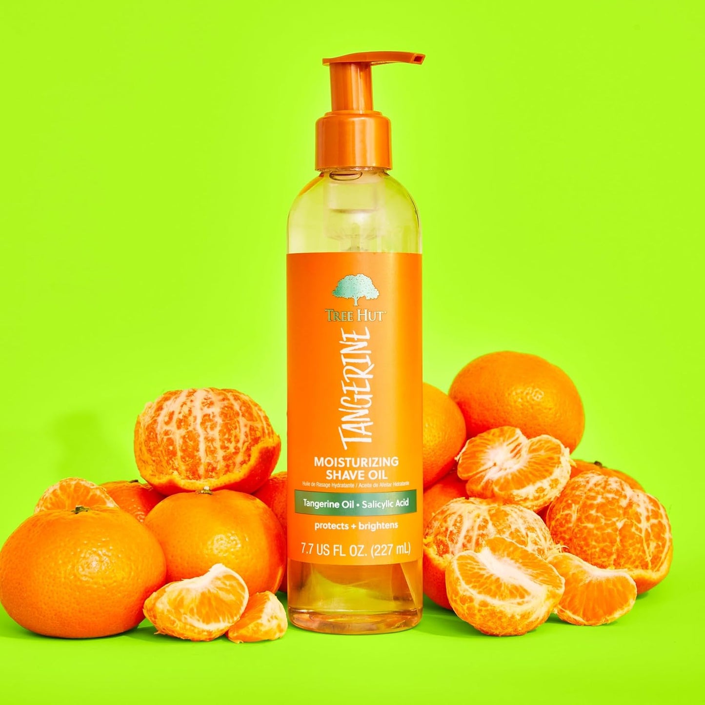 Tree Hut Tangerine Moisturizing & Hydrating Bare Shave Oil, Made with Soothing Jojoba Oil, Gel-to-Oil Formula Helps Prevent Razor Bumps, Ingrown Hairs, & Skin Irritation, 7.7 fl oz