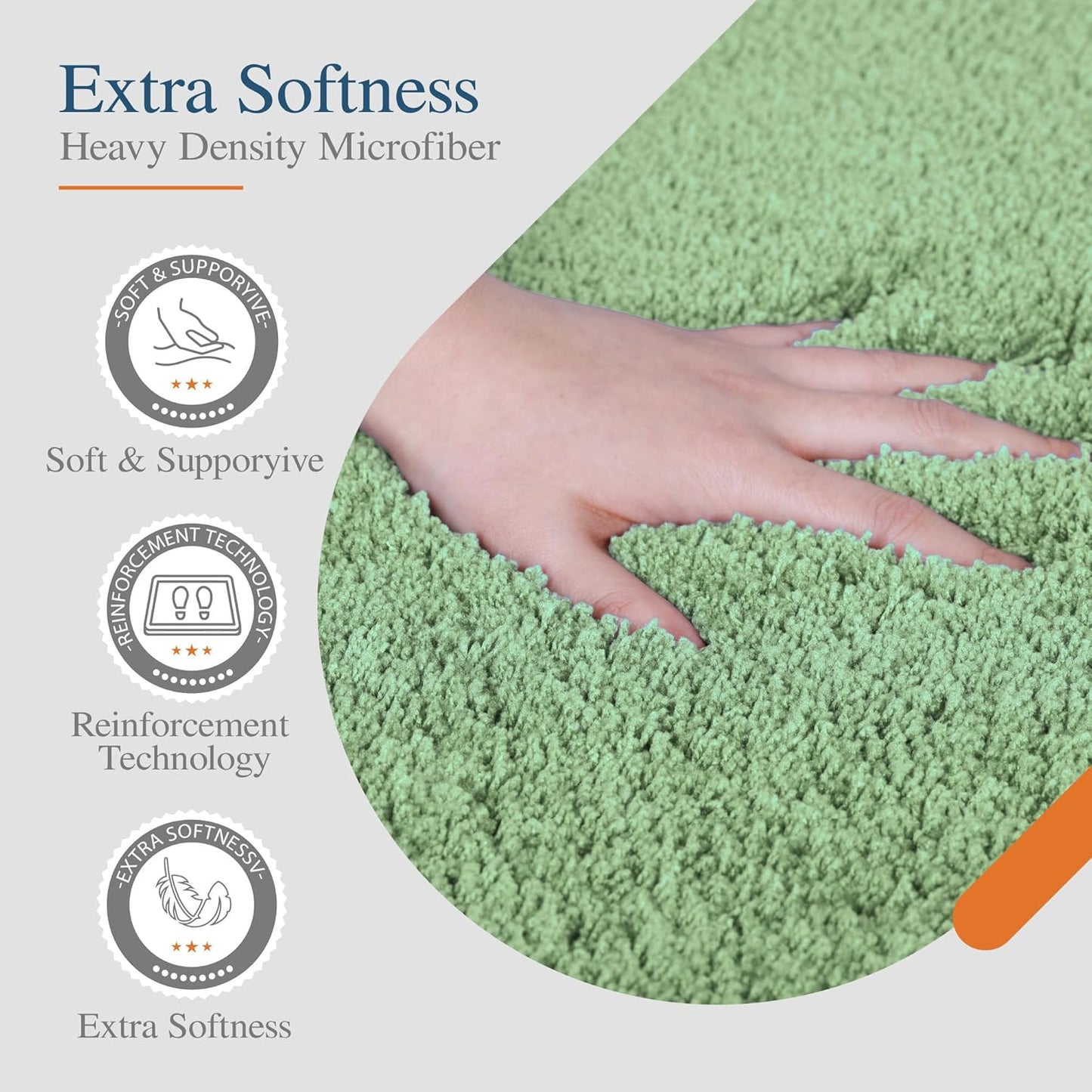 Walensee Large Bathroom Rug (24 x 72, Sage Green) Extra Soft and Absorbent Shaggy Bath Mat Machine Washable Microfiber Non Slip Luxury Floor Mat