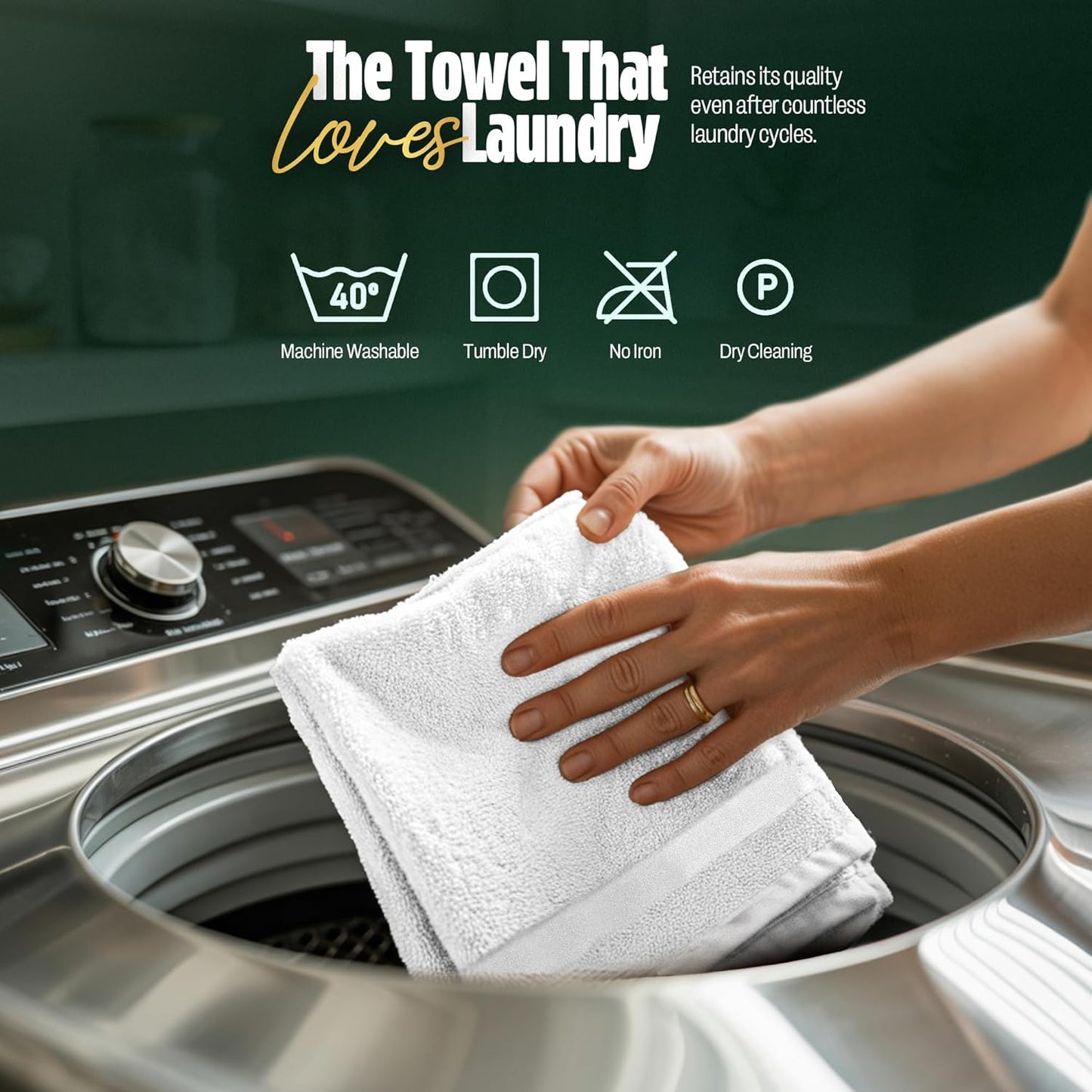 Pearl Linens Pack of 24 100% Cotton Hand Towels, Salon Towels for Spa, Gym and Bathroom Use, Hair Towels in Bulk, Soft, Absorbent, Quick Dry & Machine Washable, 16x27 inches, White