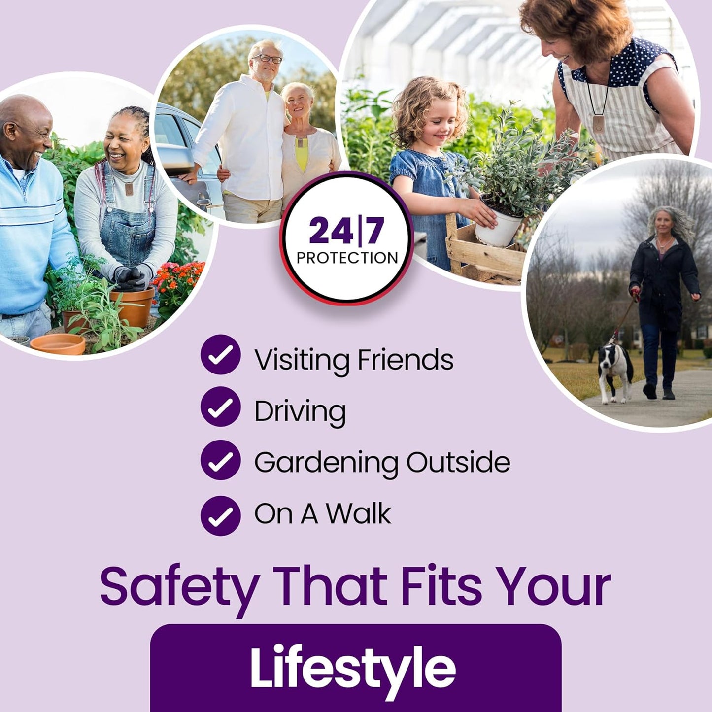 Medical Guardian MGMini | Medical Alert Device for Seniors | Water-Resistant, Emergency Call Button, 24/7 Monitoring, Step Counter, GPS Tracking | Monthly Subscription Required | Rose Gold