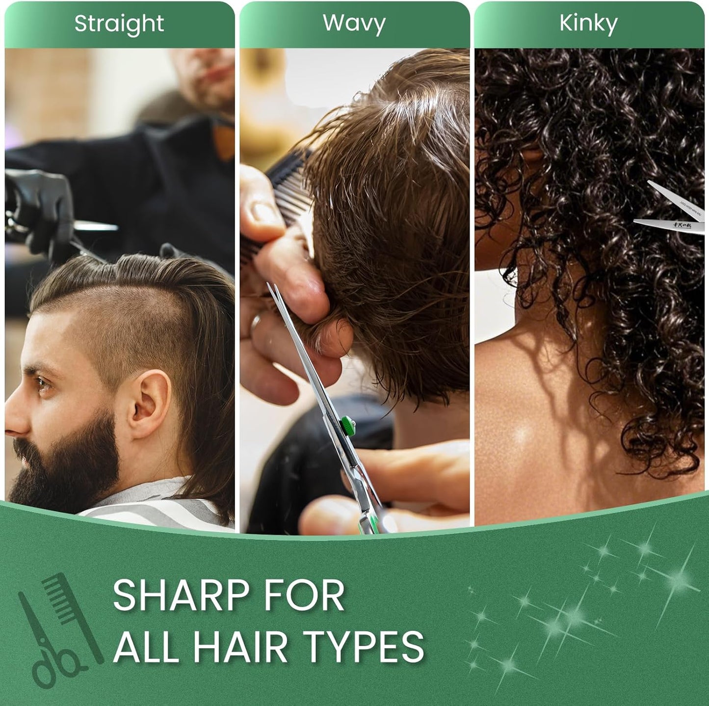 Hair Cutting Scissors – Professional Hair Shears - Premium Stainless Steel Haircut Scissors with Comb and Case - Barber Shears for Salon & Home Use, 6.0 Inch