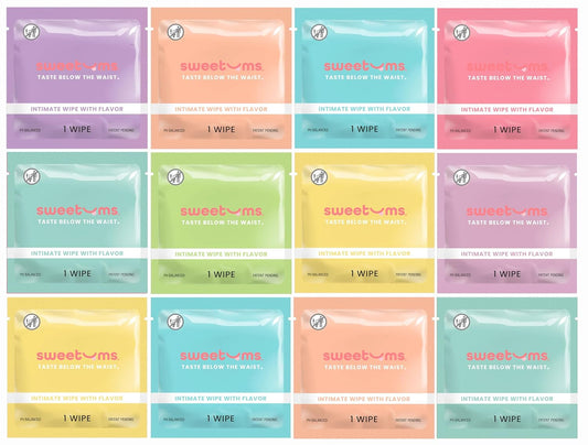 Sample Size Feminine Wipes For Women, pH Balanced Biodegradable Flavored Intimate Wipes - Pack of 24