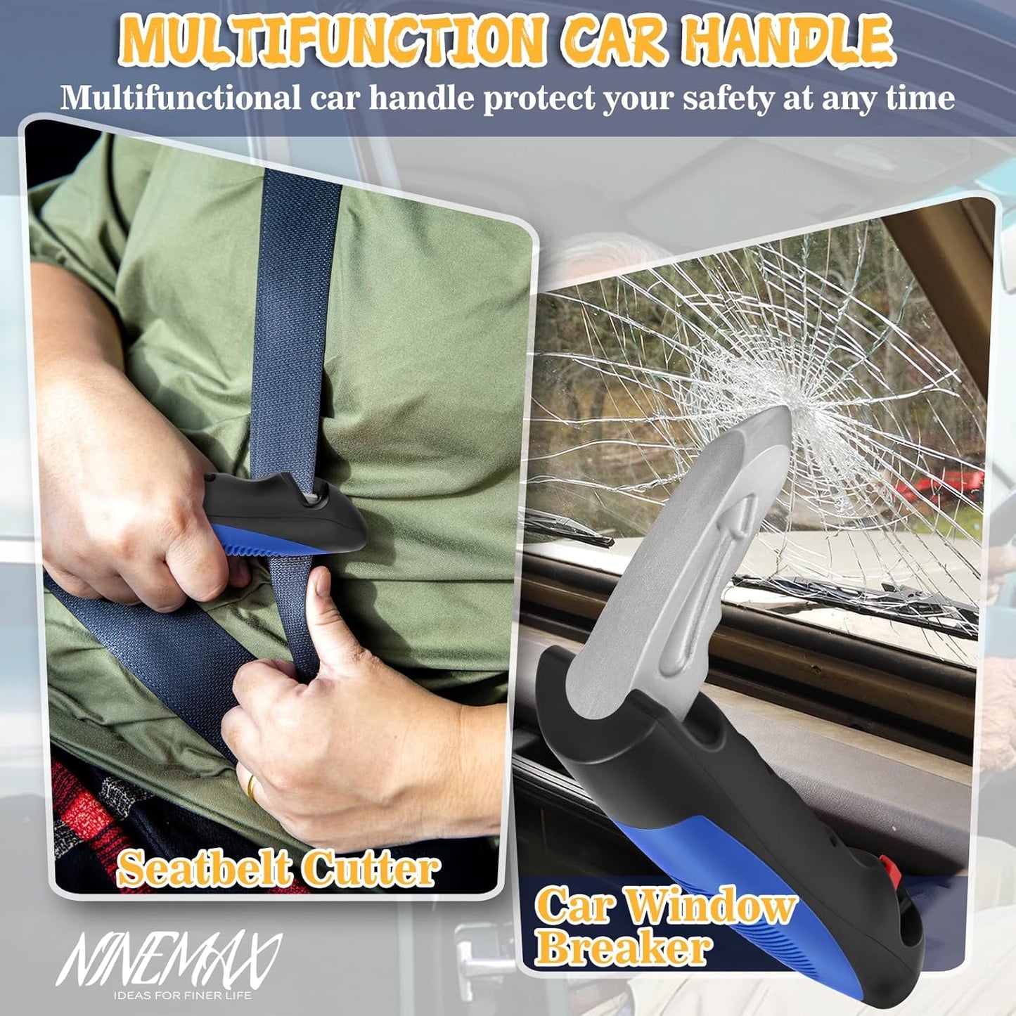 Car Door Handle for Elderly Car Handle Assist Support, Auto Grab Handles, Portable 3 in 1 Car Door Cane for Seniors, Handicap (2 pcs)