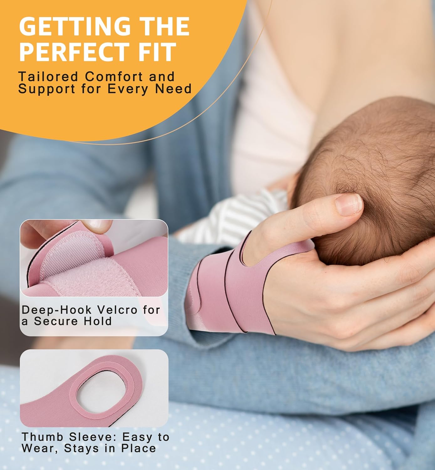 2 Pack Thin Compression Wrist Brace for Men & Women, Adjustable Elastic Wrist Support for Carpal Tunnel Arthritis Tendonitis Sports Pain Relief, Soft & Comfortable Day/Night Wrist Wraps (Pink)