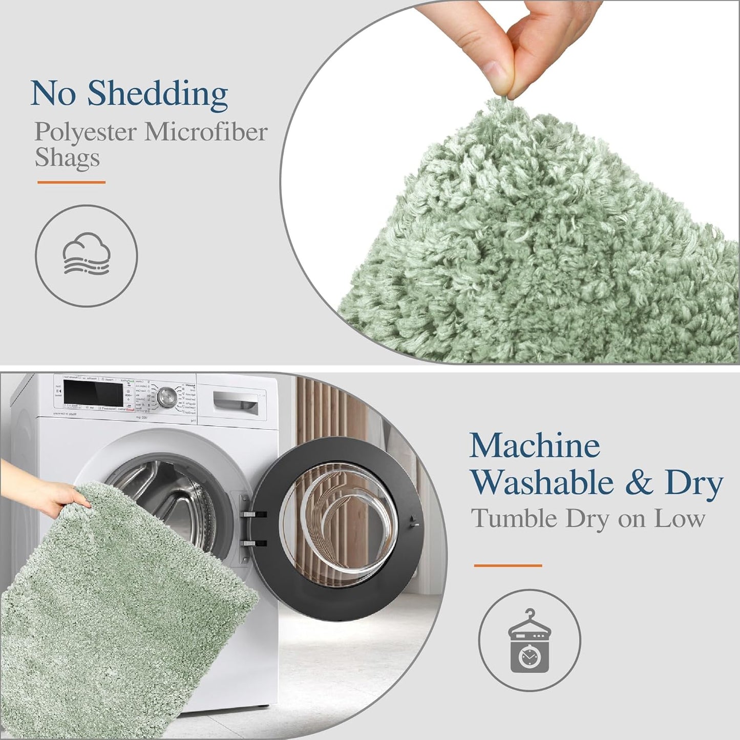 Walensee Large Bathroom Rug (24 x 48, Pale Green) Extra Soft and Absorbent Shaggy Bath Mat Machine Washable Microfiber Non Slip Luxury Floor Mat