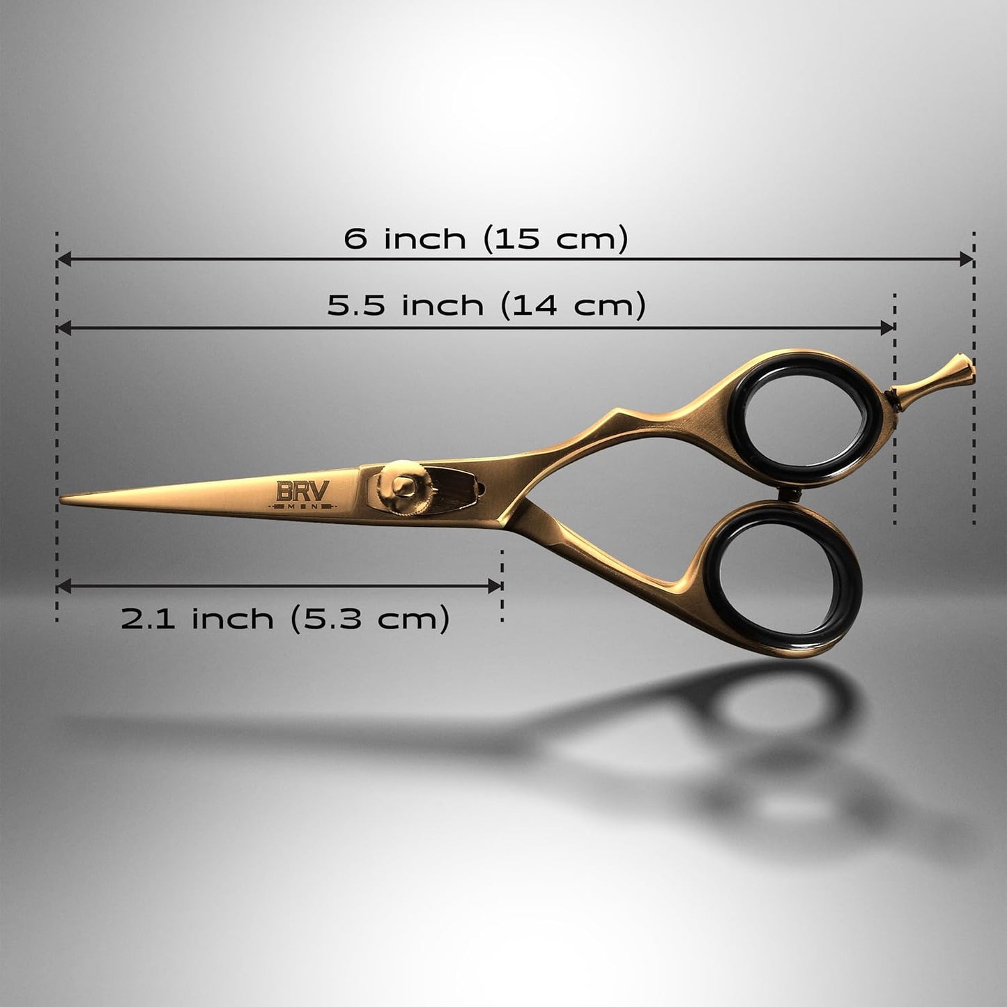 Facial Hair Scissors for Men | Titanium Series | Mustache & Beard Trimming Scissors | 5.5 inches l Sharp & Precise Grooming | Razor Edge Barber Scissor (RIGHT HANDED - titanium bronze)