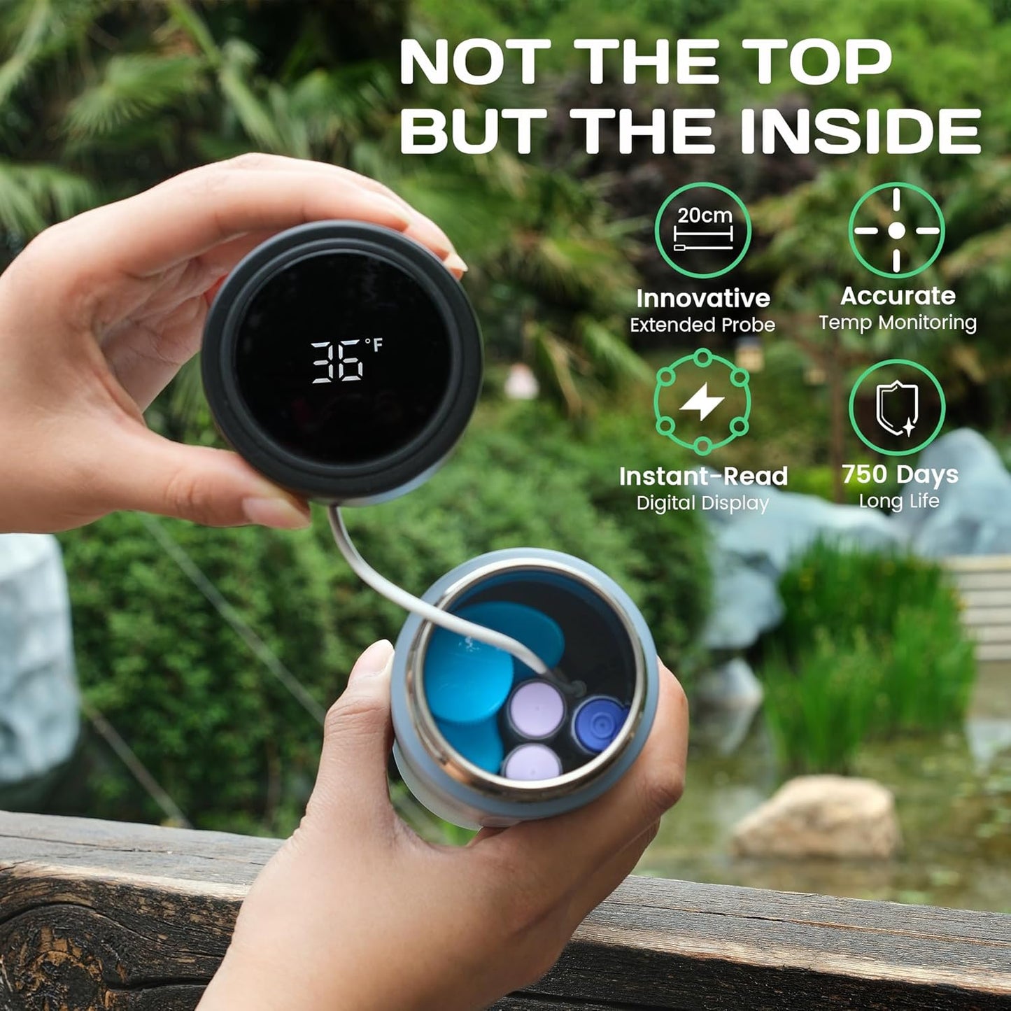 Compact 60H Insulin Cooler Travel Case Temp Display Medication Cooler for Travel Insulated Medicine Cooler Bag TSA Approved Ice Packs Diabetic Cooler with QR Medical Travel Tag（Serentity）