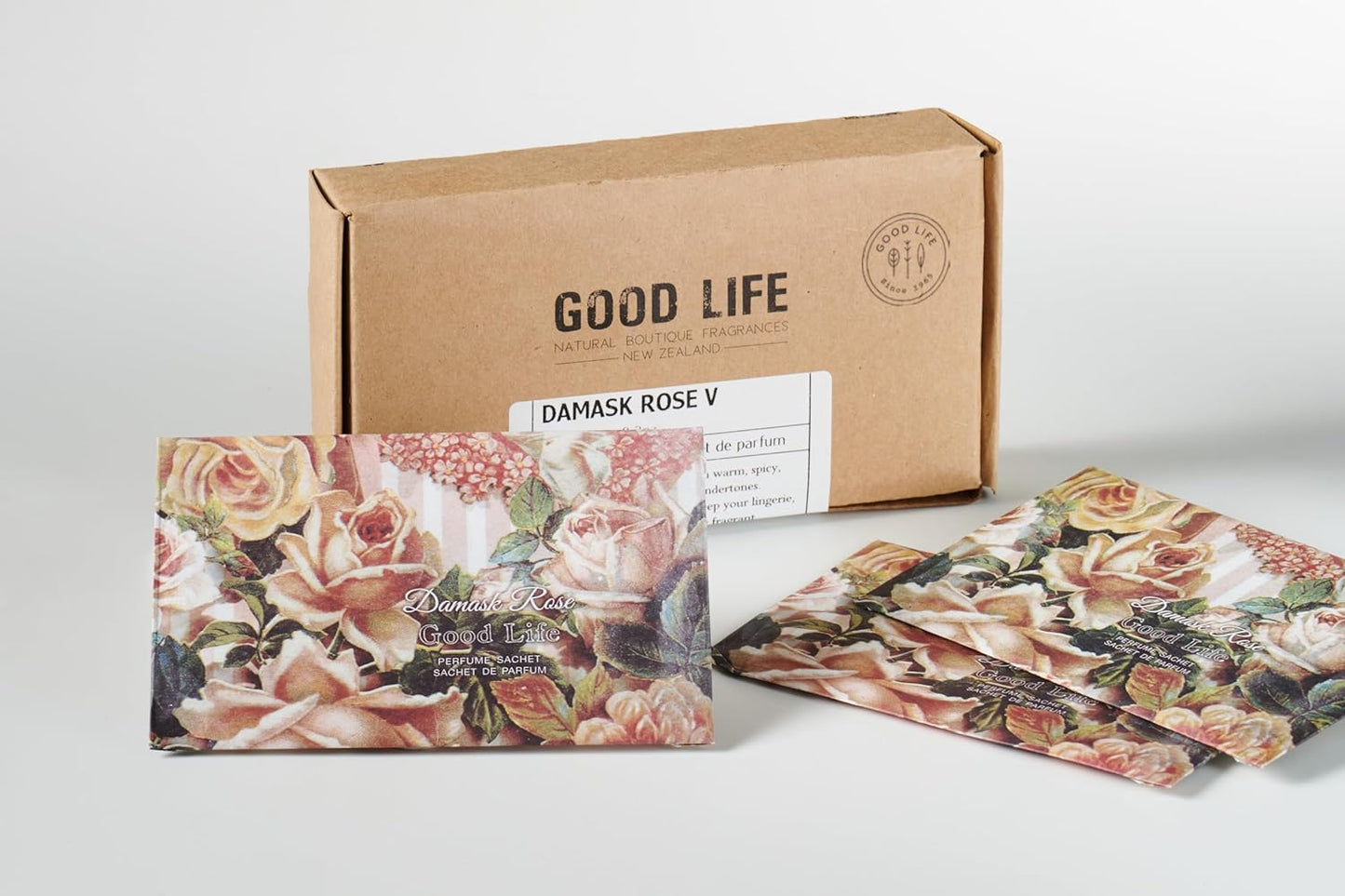 Good Life Damask Rose Scented Sachets | Designed in New Zealand | 12 Sachets – Vintage