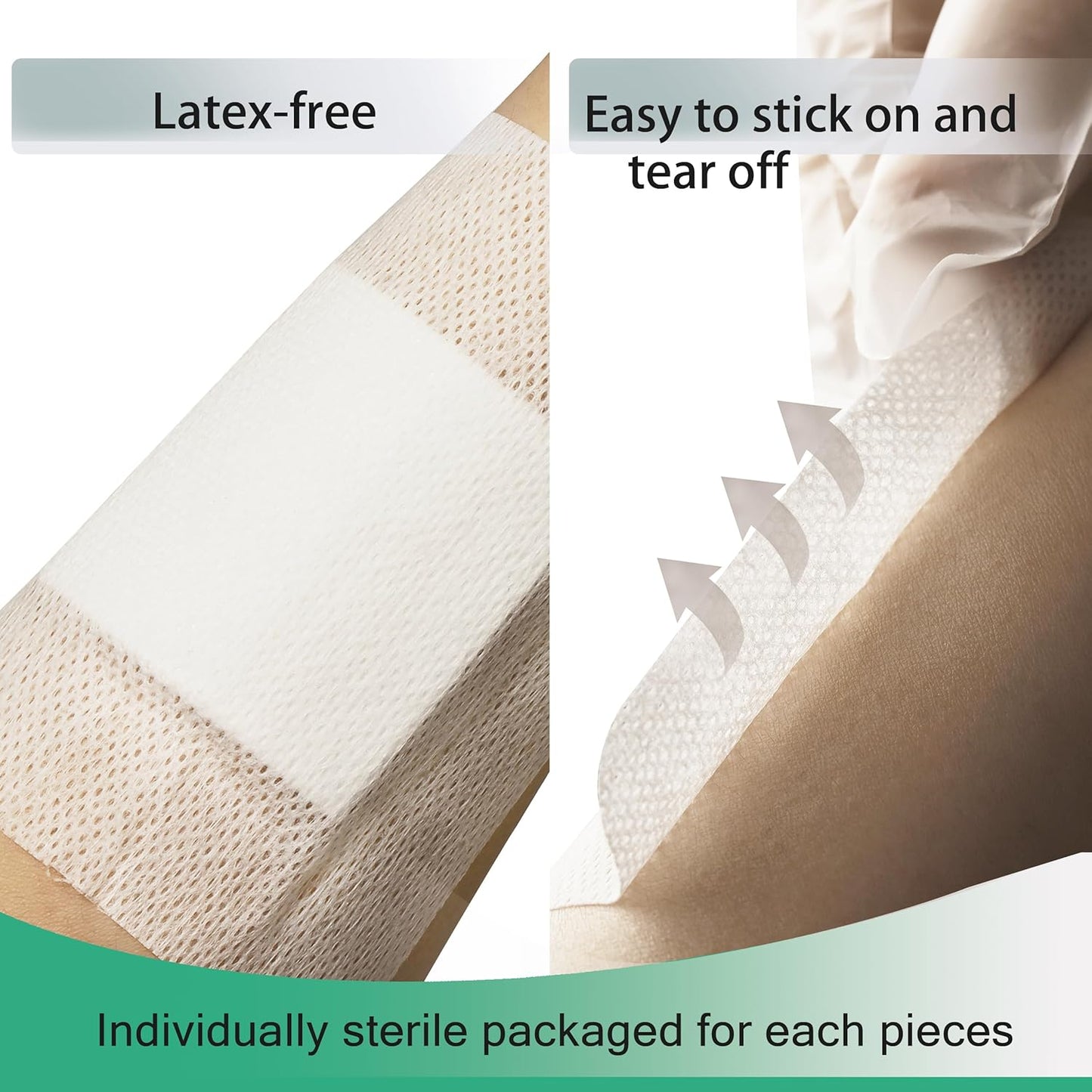 4X10, 4X12, 4X14 Inches Large Sterile Adhesive Island Wound Dressing Bandages - Non Woven Bordered Gauze Pads, Individually Pack, 8PCS for Each Size, Medical Grade by QICHUANG(101214Mixed Size- C24)