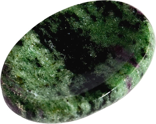 Ruby Zoisite Worry Stones – Crystal Thumb Worry Stone for Anguish, Stress – Relaxing & Soothing Balance Stones for Meditation, Relief – Healing Stones & Crystals for Men, Women