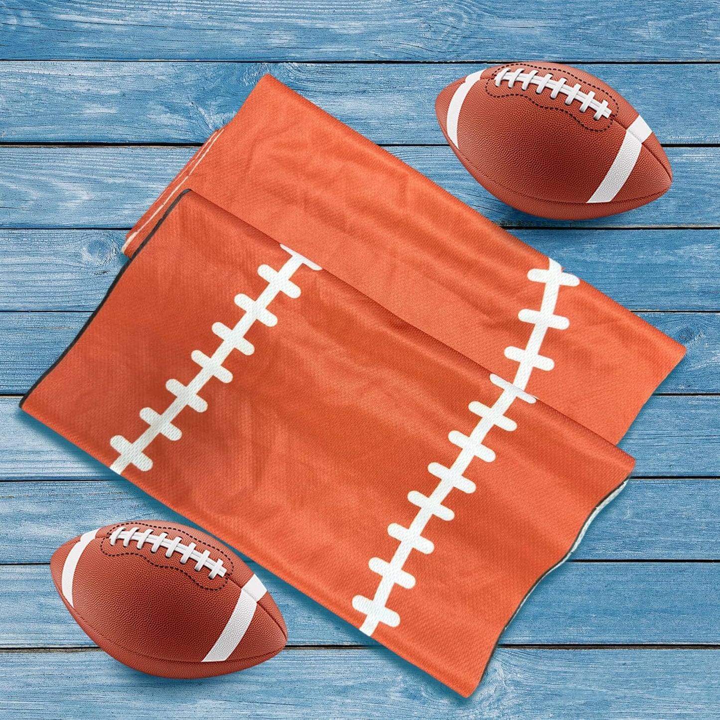 OPSO Softball Cooling Towel Set, 40 x 12 inches, 12 Pack, Microfiber Sports Towels for Baseball, Soccer, Golf LCE Towel Microfiber Sports Towels for Player (Football 2)