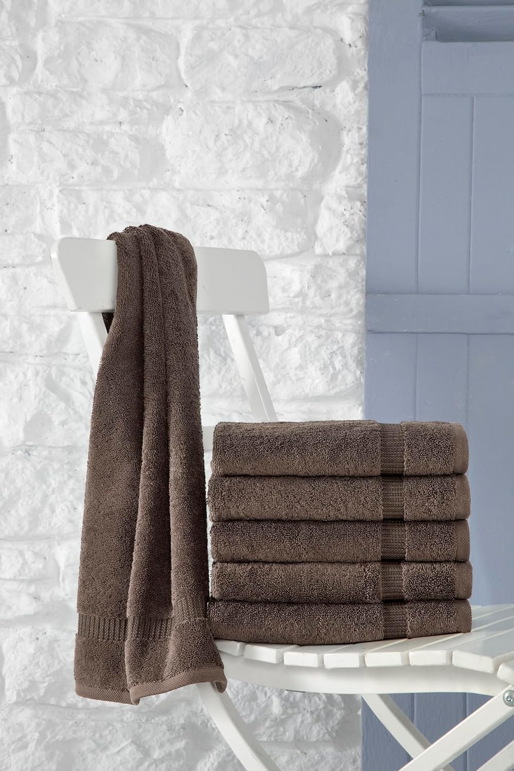 SALBAKOS 100% Turkish Cotton Bath Towel Set of 4 27x54 inch | Heirloom Quality | Hotel & Spa Collection | Soft, Super Absorbent, Long Lasting Bath Towels | Made in Turkey (Chocolate, 4 Bath Towels)