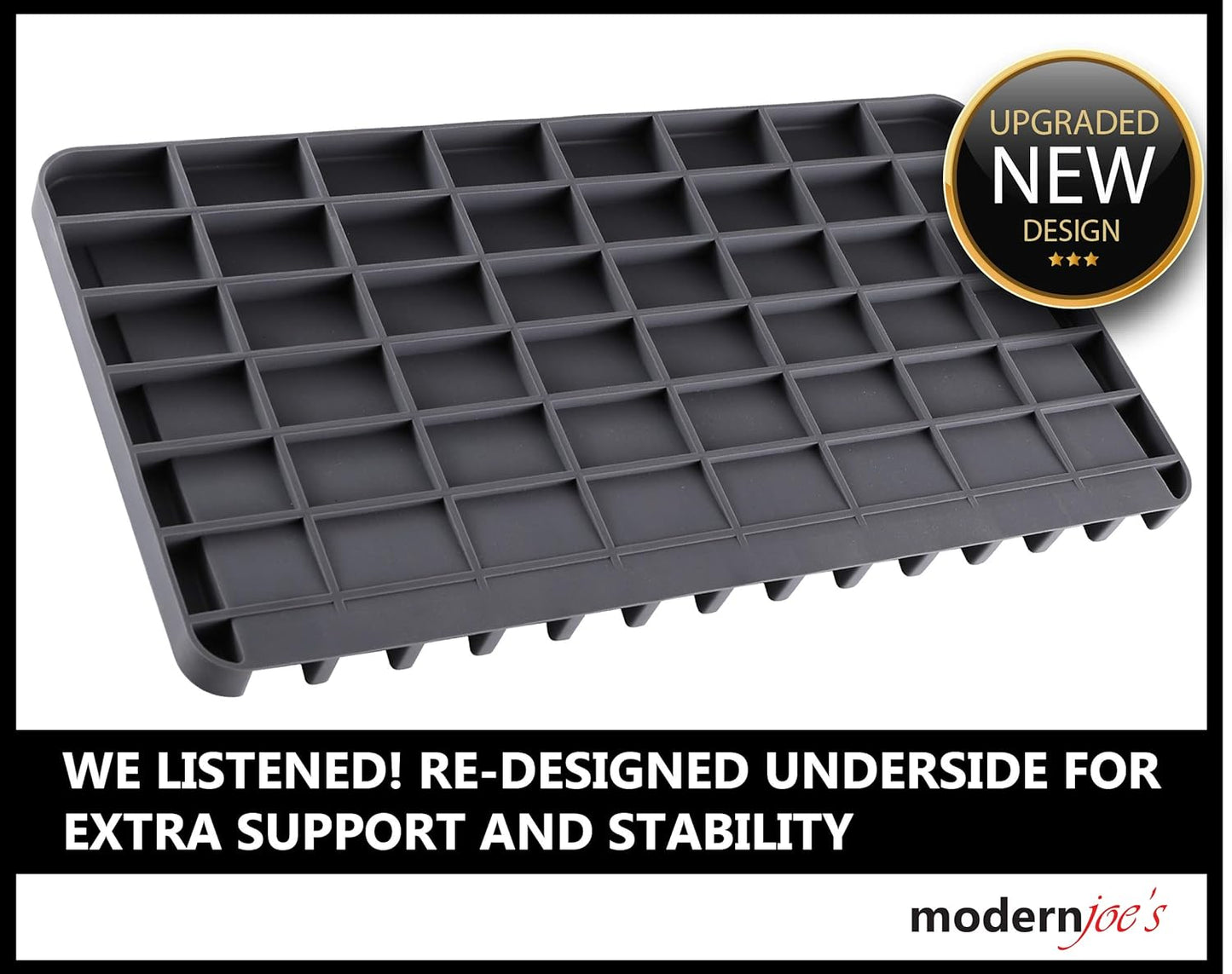 Self-Draining 2 in 1 Silicone Drying Mat and Trivet by Modern Joe's. Premium Space Saving Dish and Glassware Silicone Mat. Made from Food-grade, Dish Washer Safe and Heat Resistant (White)