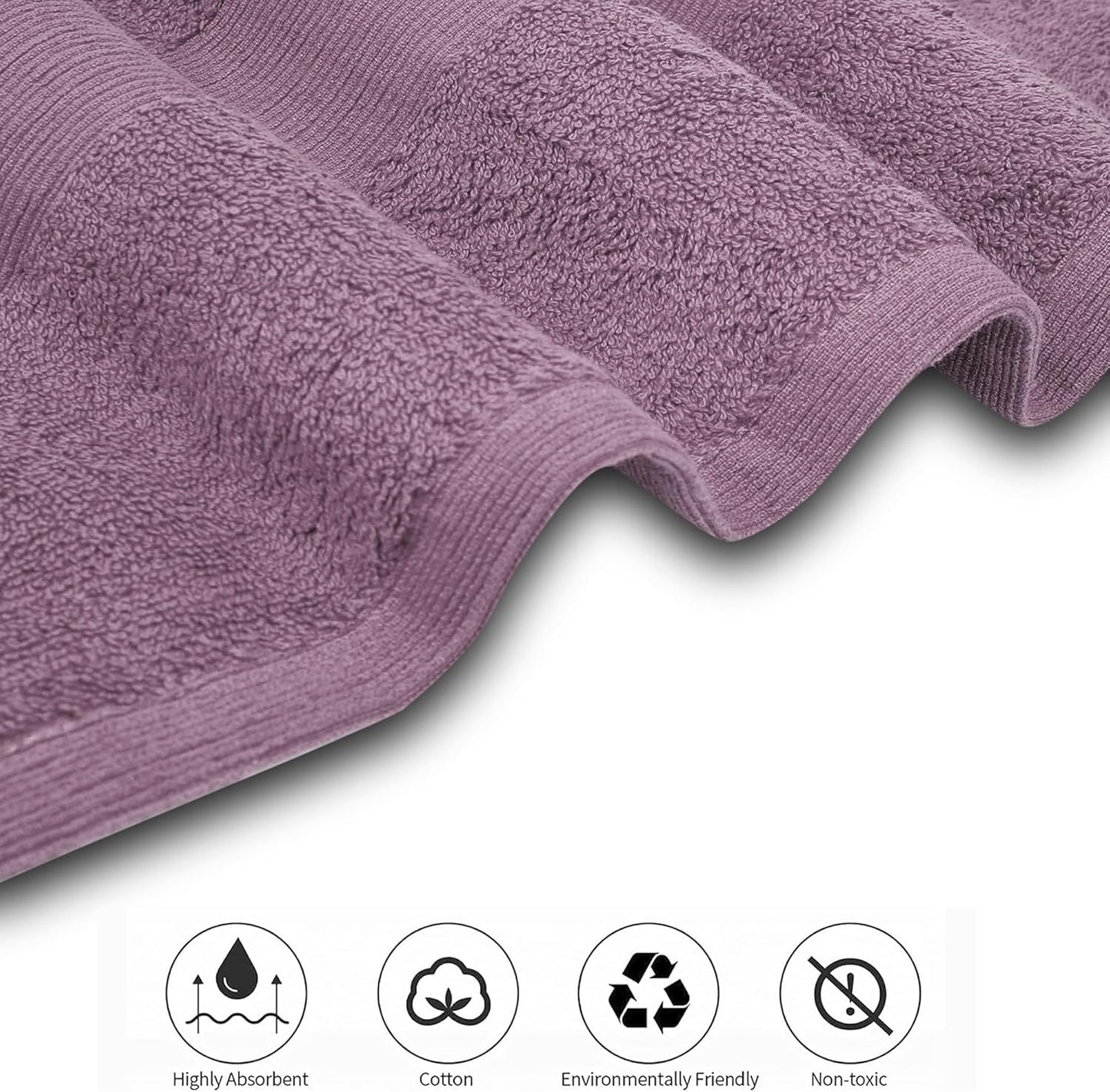 Softolle Luxury Bath Towels Set of 4 (27” x 54”) | Towels for Bathroom | Super Soft | Highly Absorbent Towels for Home, Spa, Gym (Purple Ash)