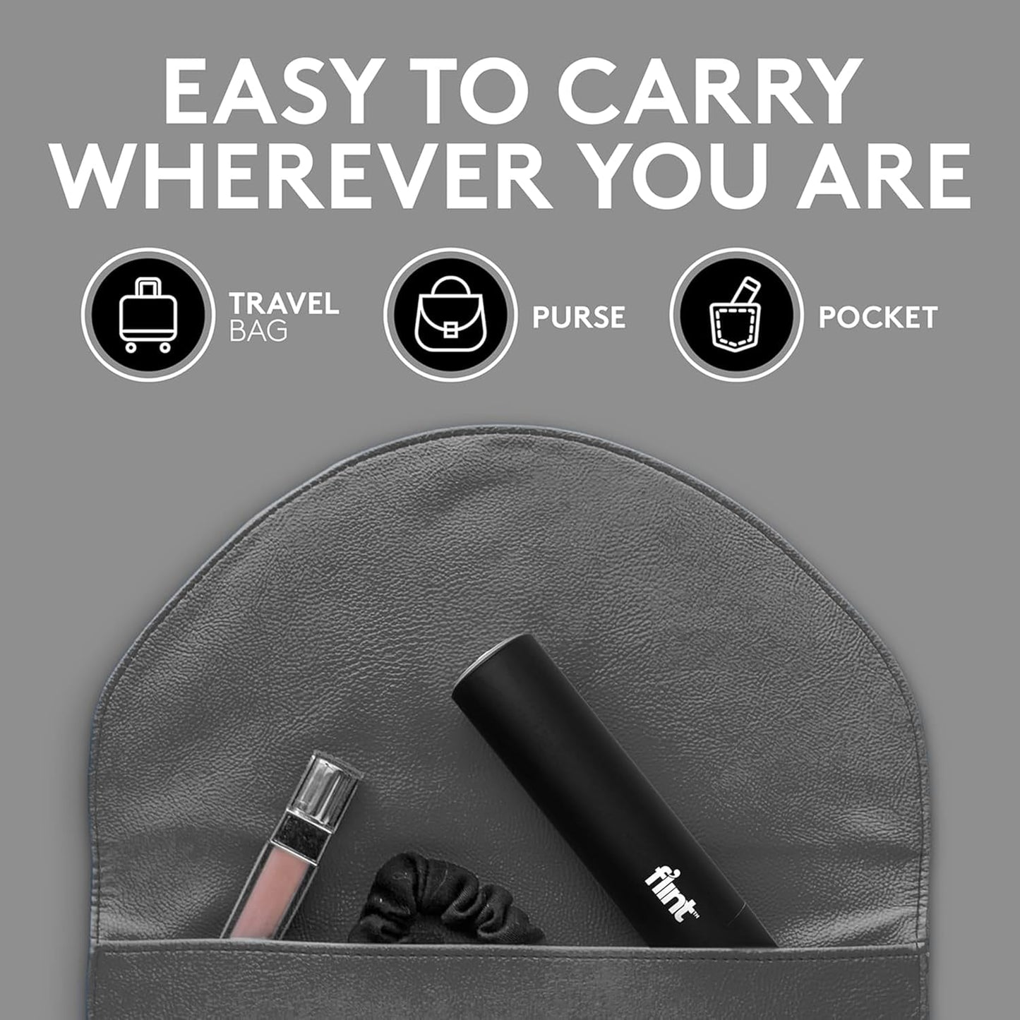 Flint Classic Black Retractable Mini Lint Roller with 30 Extra Sticky Sheets, Small and Portable Lint Roller, Ideal Pet Hair Remover, Travel Lint Rollers for pet Hair Extra Sticky