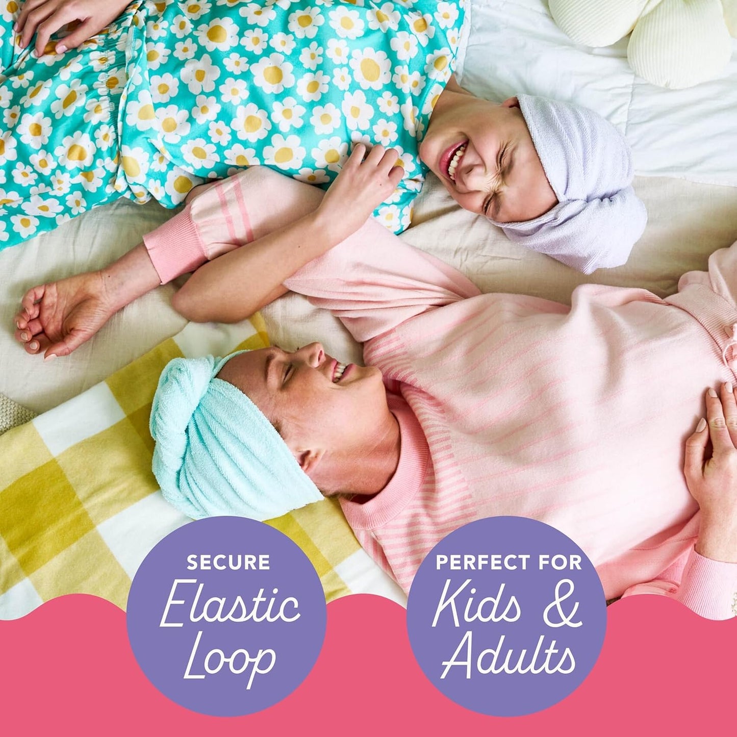 Turbie Twist 2-Pack Microfiber Hair Towel for Beauty, Travel, Gifting - Wrap Turban for Straight, Wavy & Curly Hair - Premium Personal Care - Kelly Green & Wild Aster