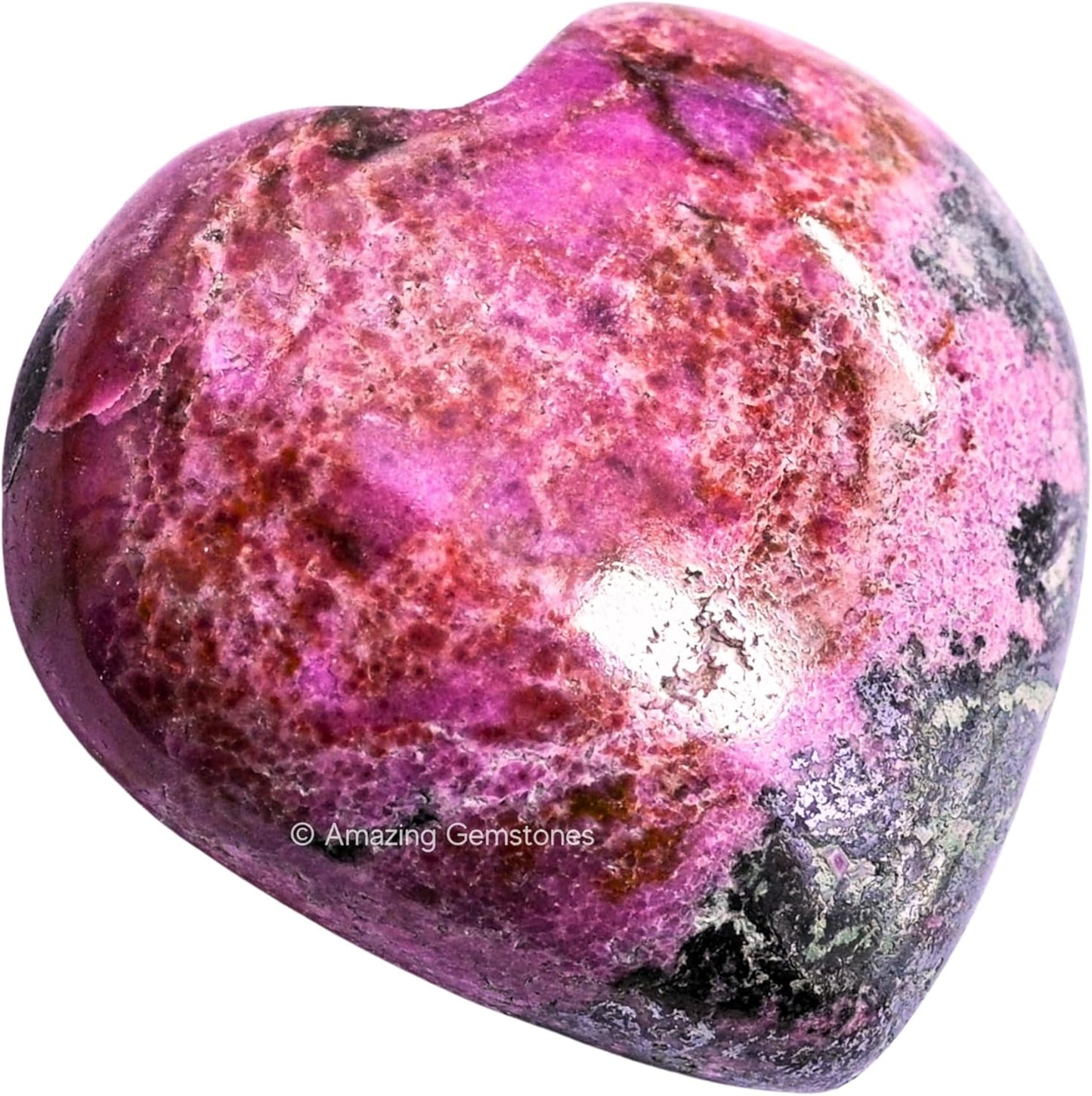 Amazing Gemstone Cobalt Calcite Crystal Heart Palm Stone - Pocket Massage Worry Stone for Natural Body Chakra Balancing, Reiki Healing and Crystal Grid