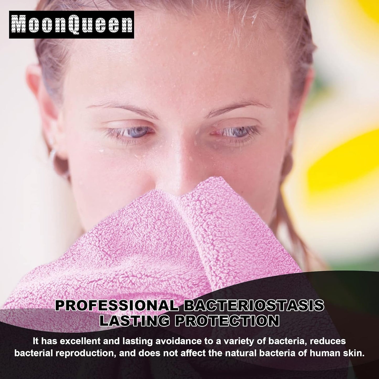 MOONQUEEN Microfiber Facial Cloths Fast Drying Washcloth 12 Pack - Premium Soft Makeup Remover Cloths - Frozen Berry