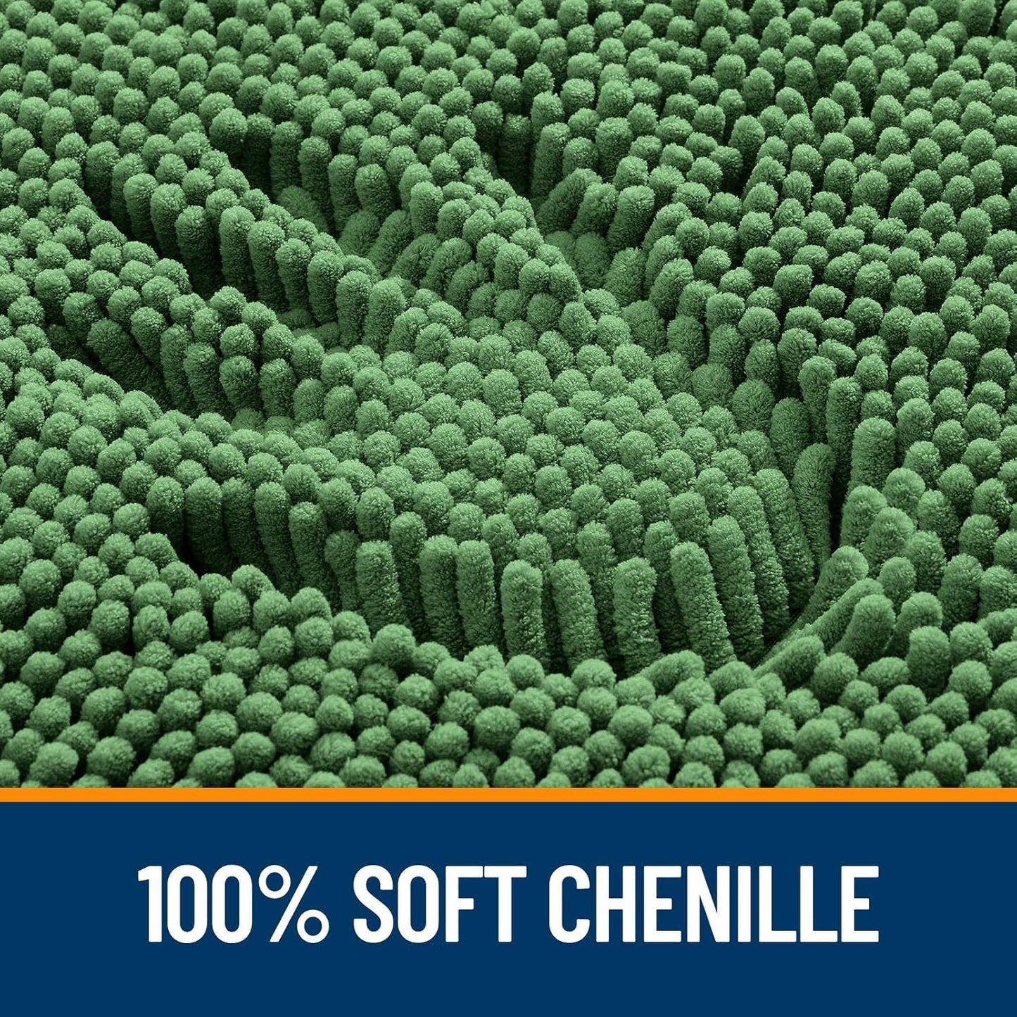 OLANLY Bathroom Rugs 47x24, Extra Soft Absorbent Chenille Bath Rugs, Rubber Backing Quick Dry, Machine Washable Bath Mats for Bathroom Floor, Tub and Shower, Home Decor Accessories, Olive Green