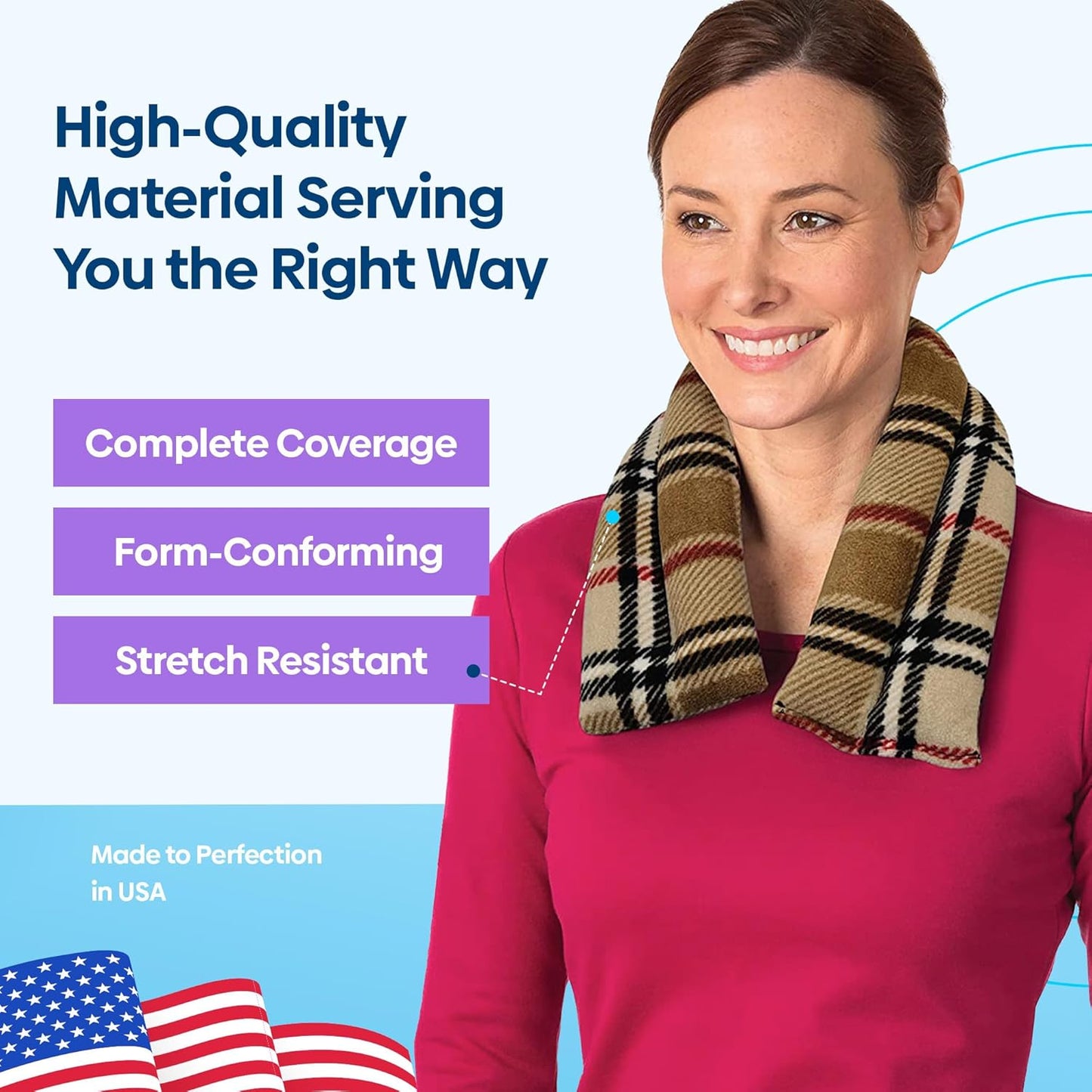 SunnyBay Microwave Heating Pad, Microwavable Heated Neck and Shoulder Wrap, Soothing Weighted Moist Heat or Ice Pack with Flaxseed and Lavender, 26x5 Inches, 2.5 lbs, Made in USA, London